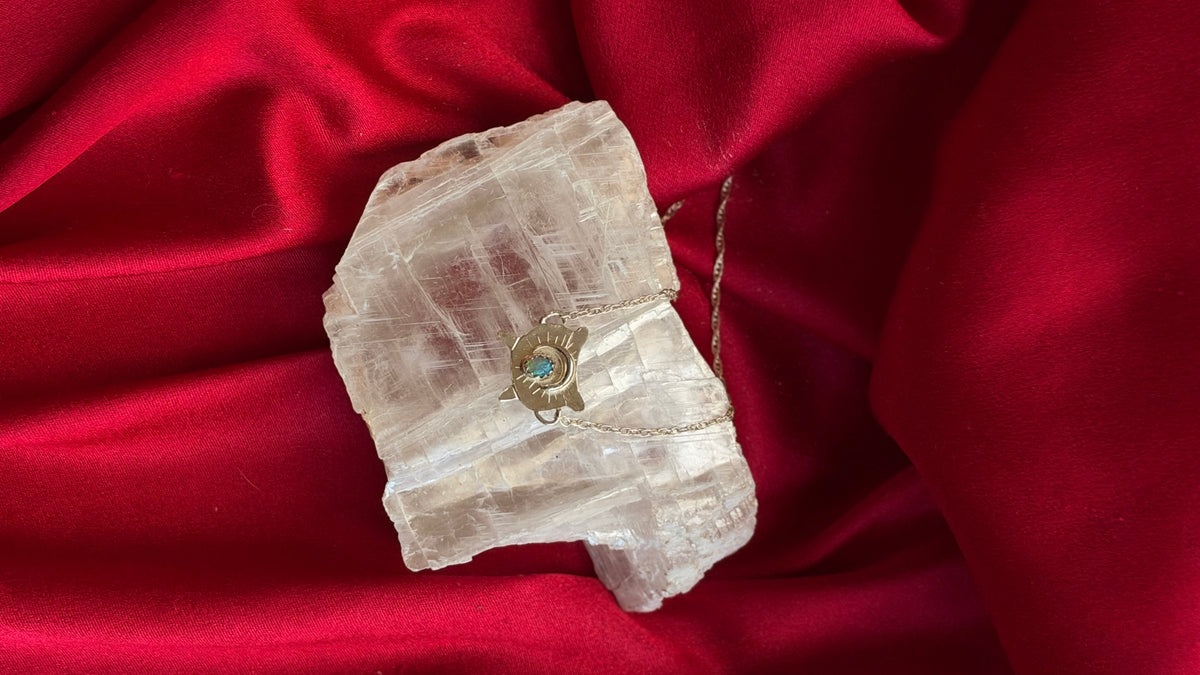 Tiny Cauldron Opal Necklace