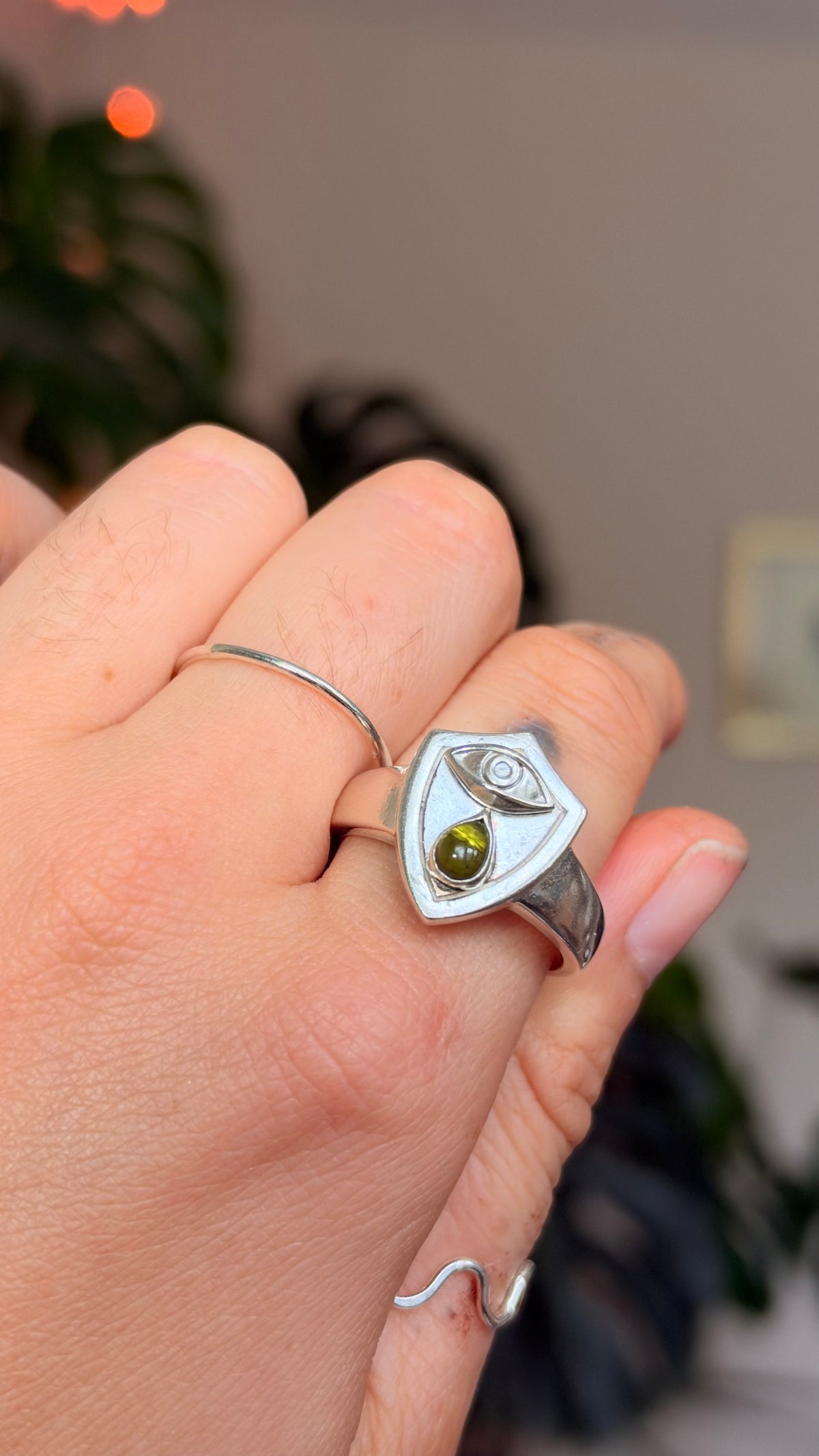 Earths Tears• Unisex Signet Ring size 11• Eye ring • Mens signet ring