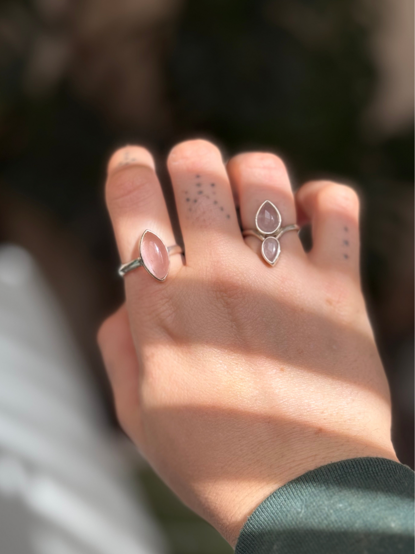 Rose Quartz Perfect Duo Ring size 6