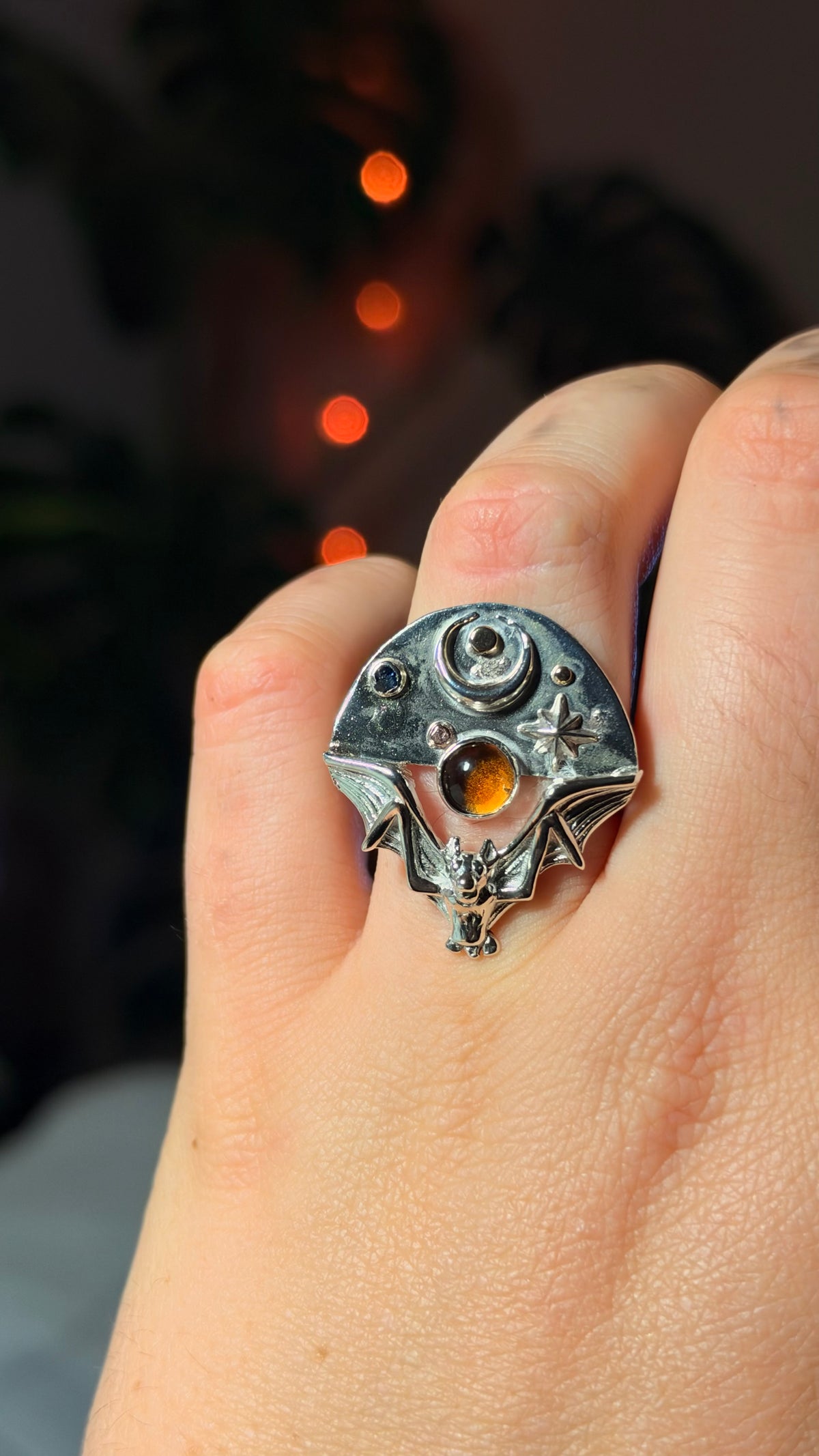 Midnight Sky Bat Ring size 6.5/7