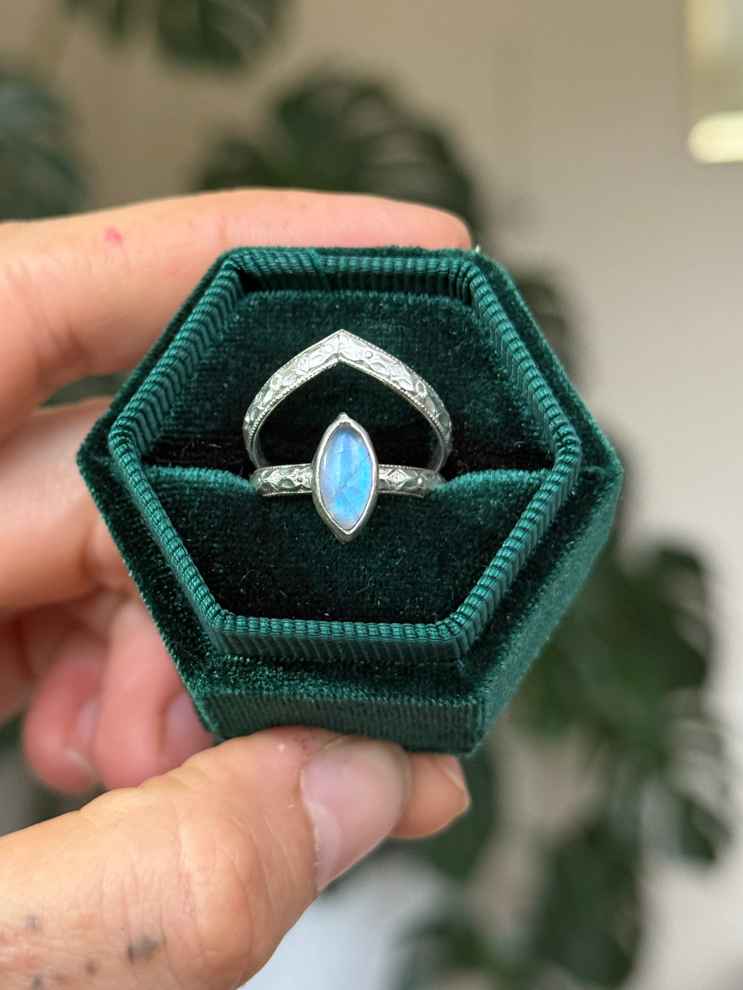 Marquise Moonstone stacking set size 5