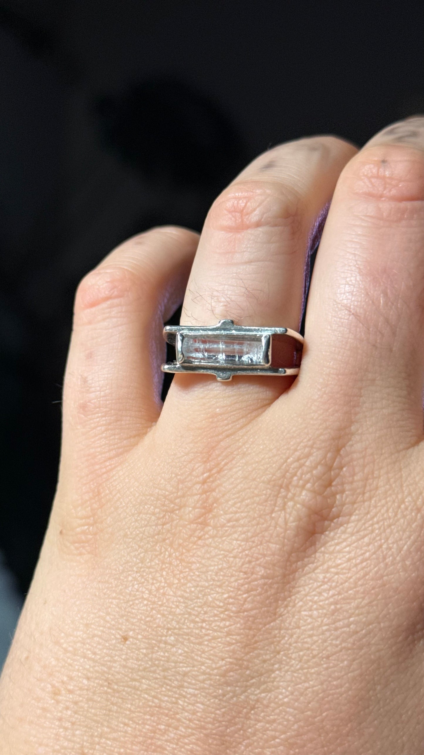 Raw Aquamarine Unisex Ring size 6.5