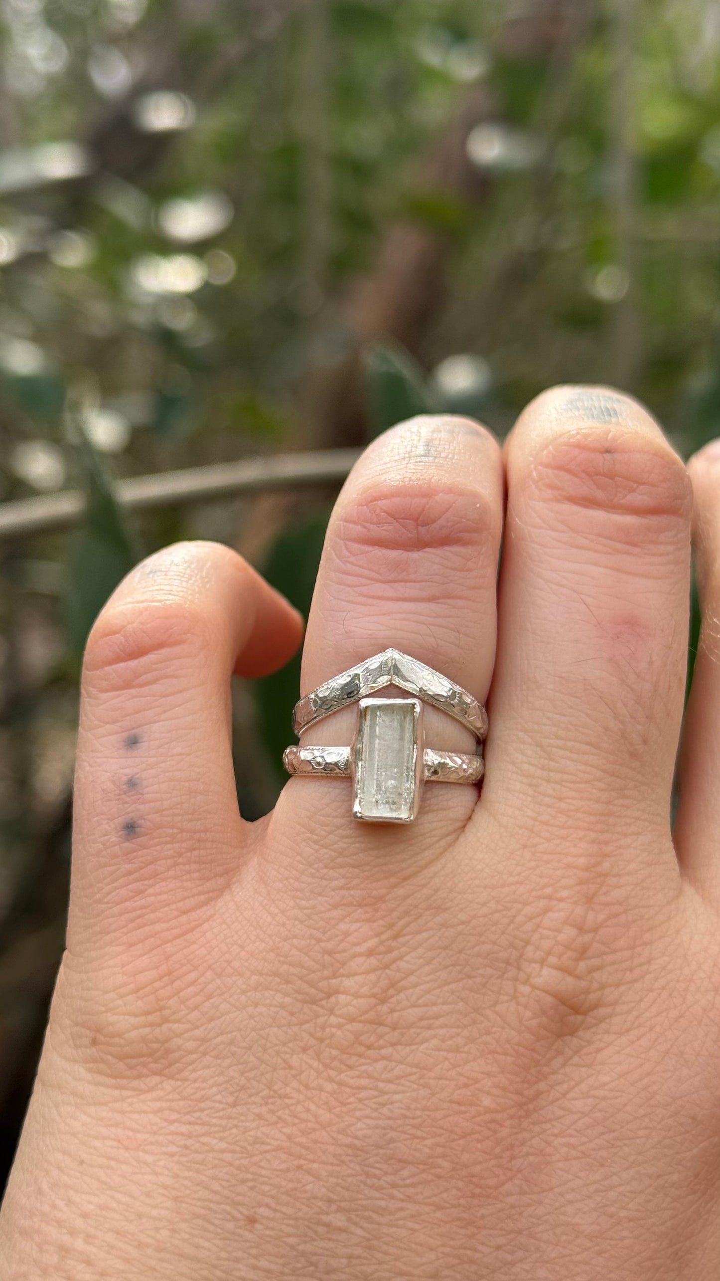 Raw Aquamarine Stacking Set size 6