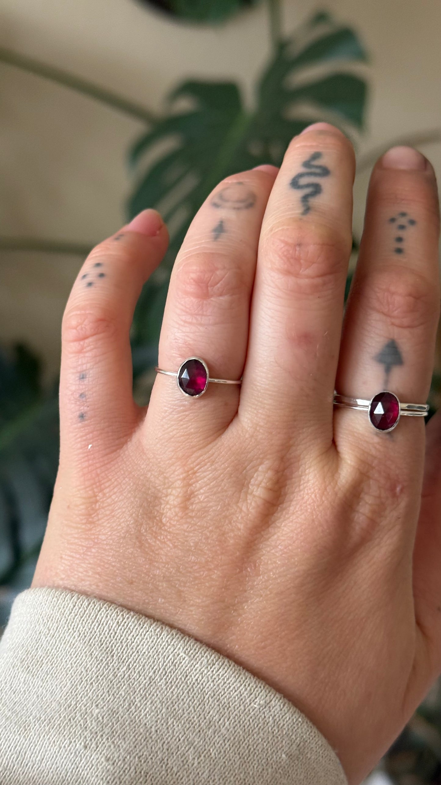 Rose Cut Garnet Stacker