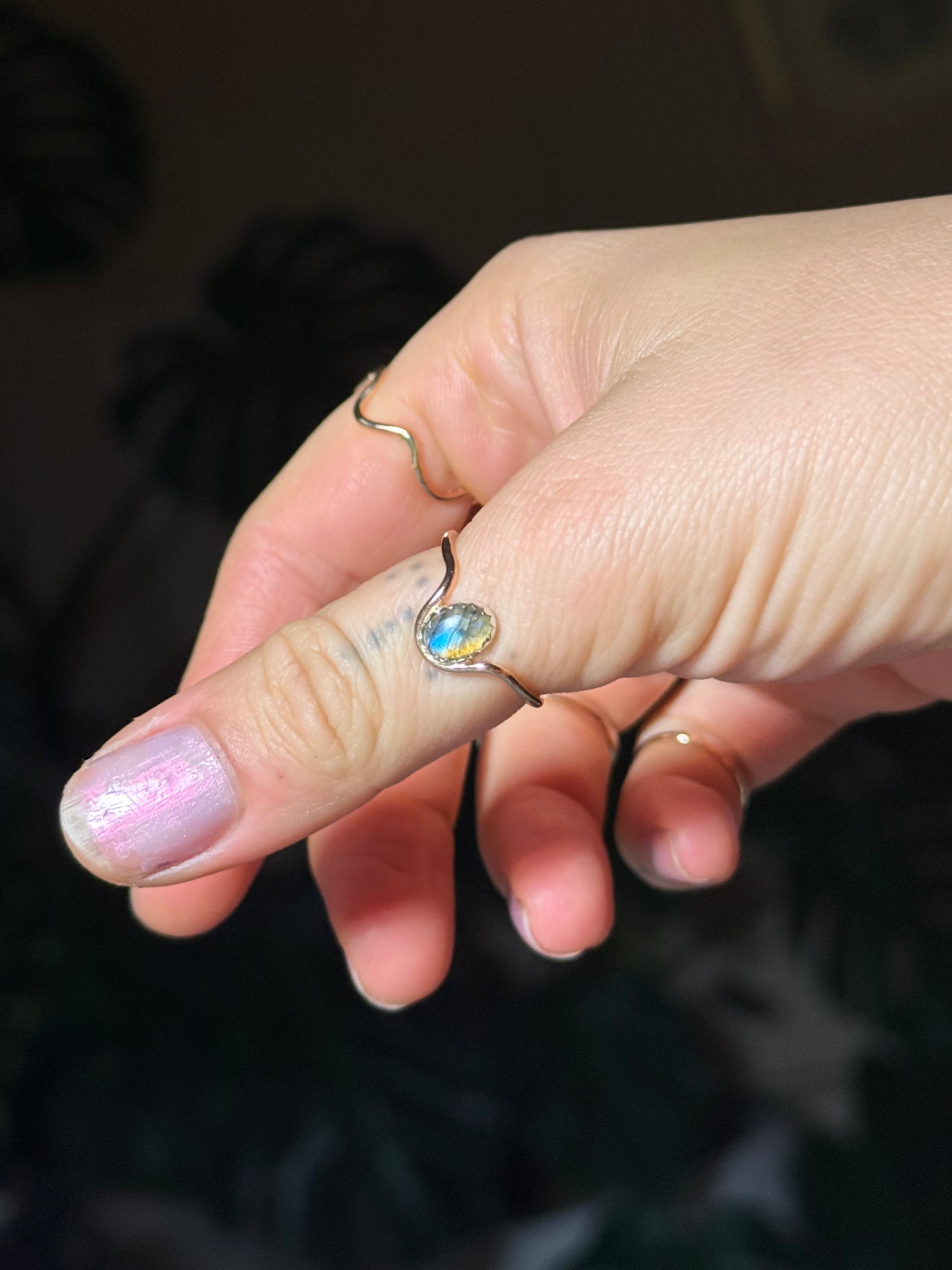 14k Gold Fill Labradorite Arch Ring