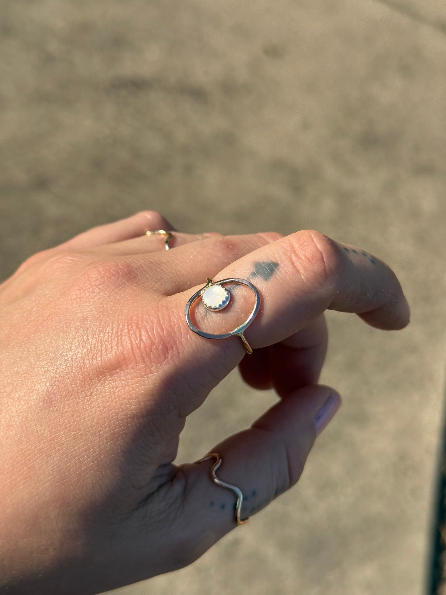 14k Gold Fill Mother of Pearl Oval Ring