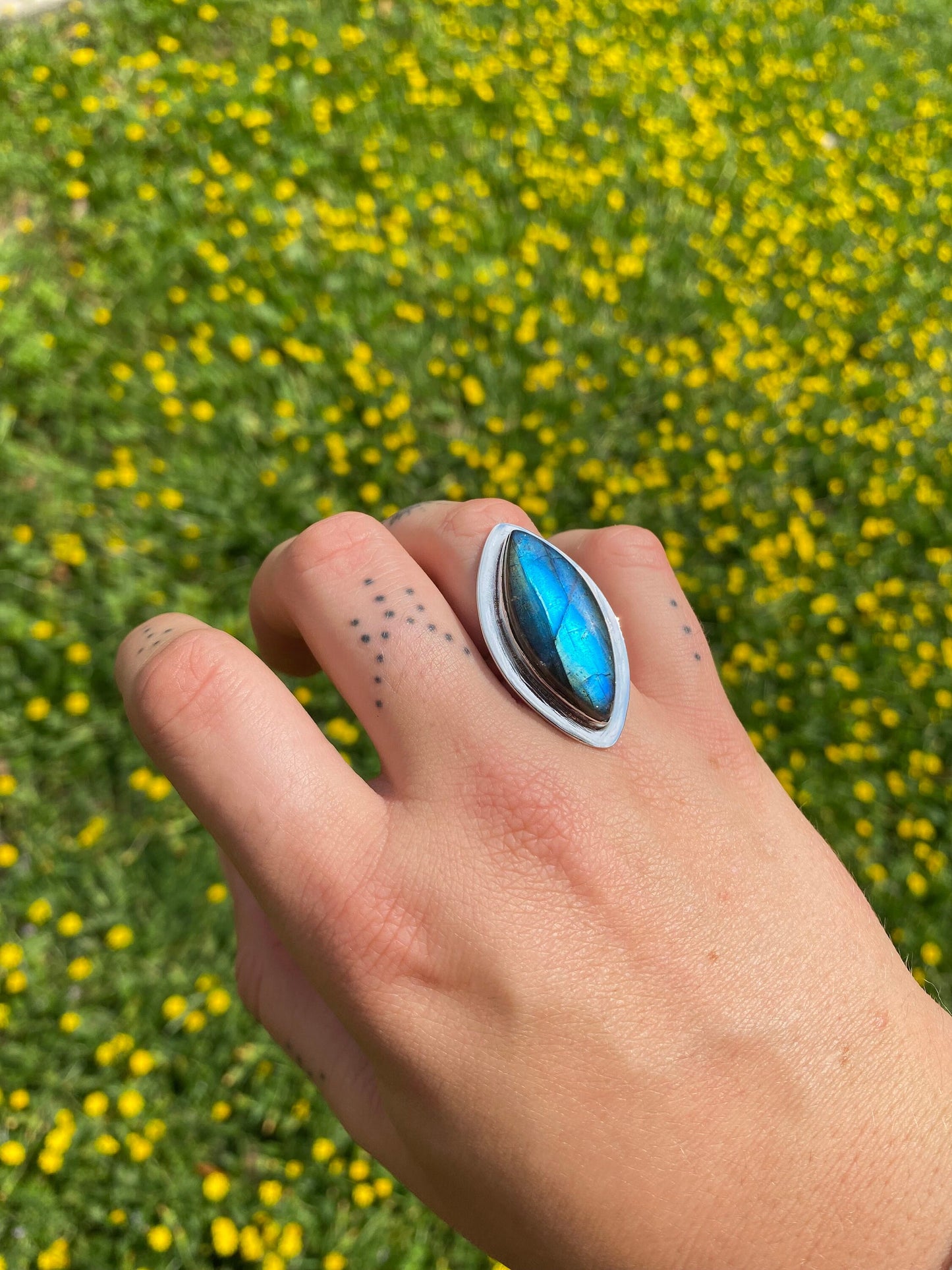Labradorite Spaceship Ring • sterling silver statement ring • sizes 6-10