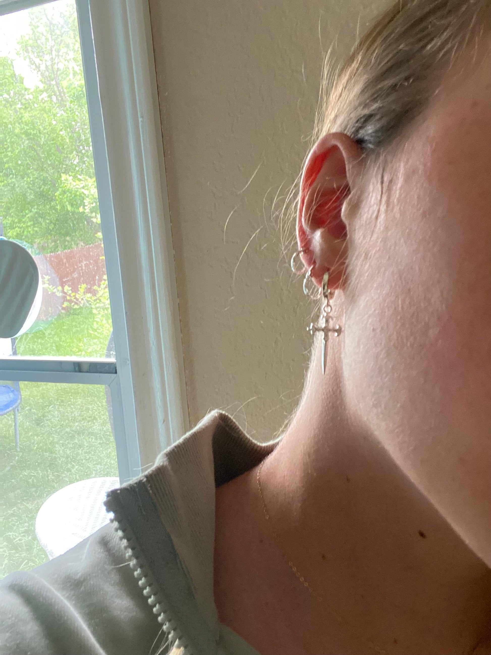 Tiny Dagger Huggies • Sterling Hoops • Knife HUGGIES • knife earrings