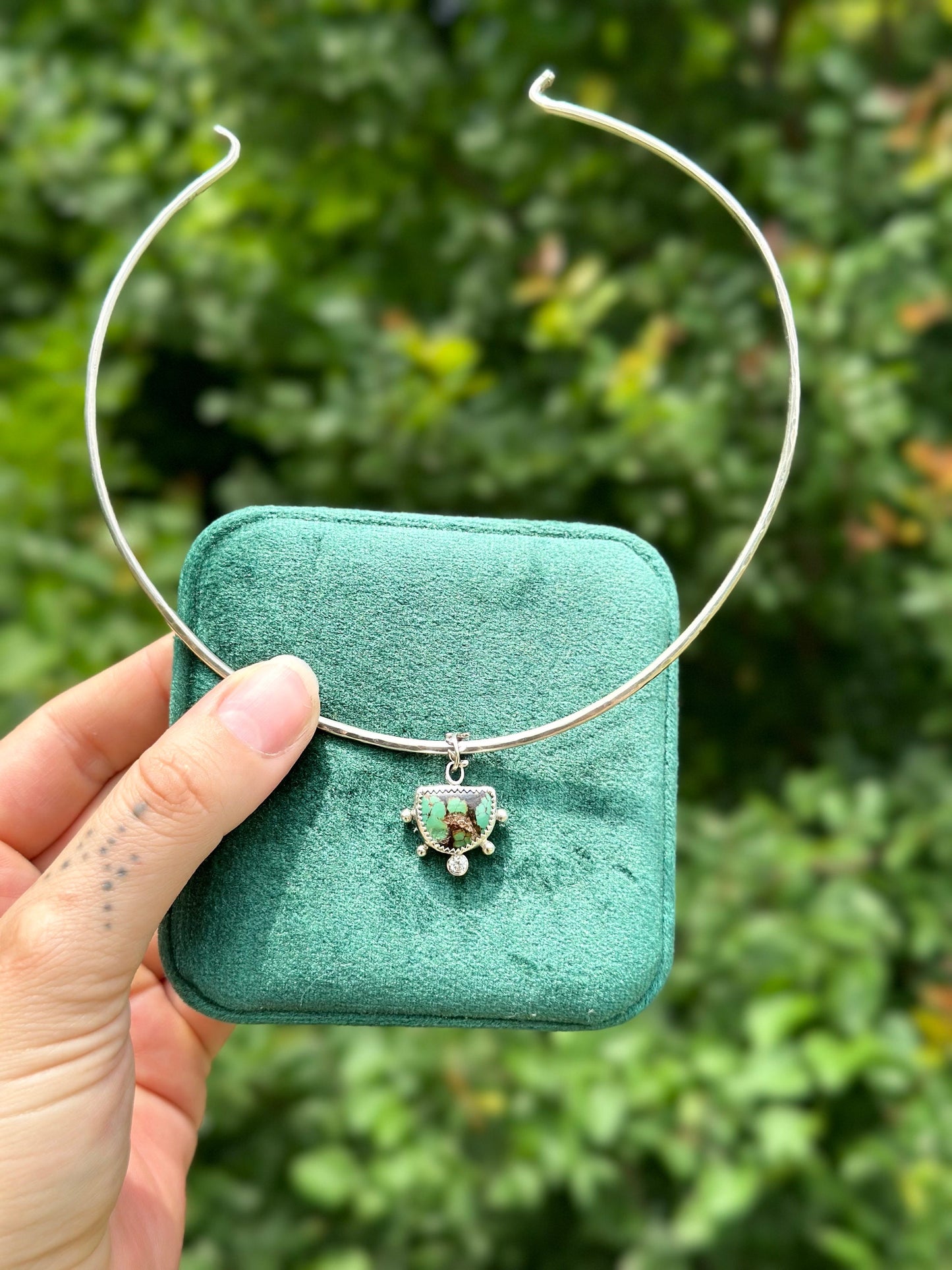 Turquoise and Topaz Sterling Silver Collar