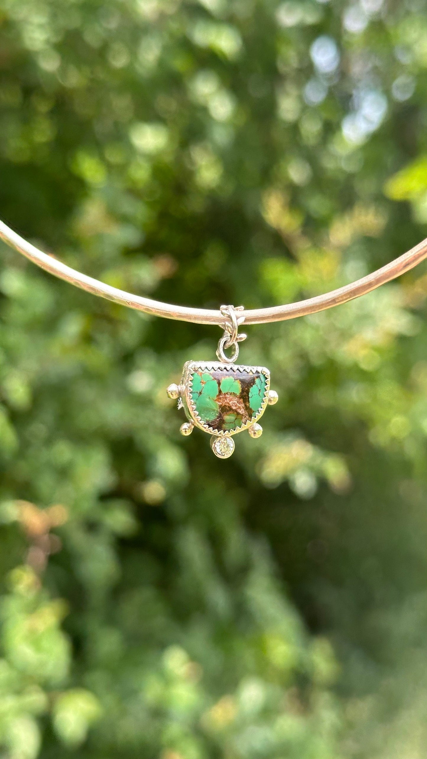 Turquoise and Topaz Sterling Silver Collar