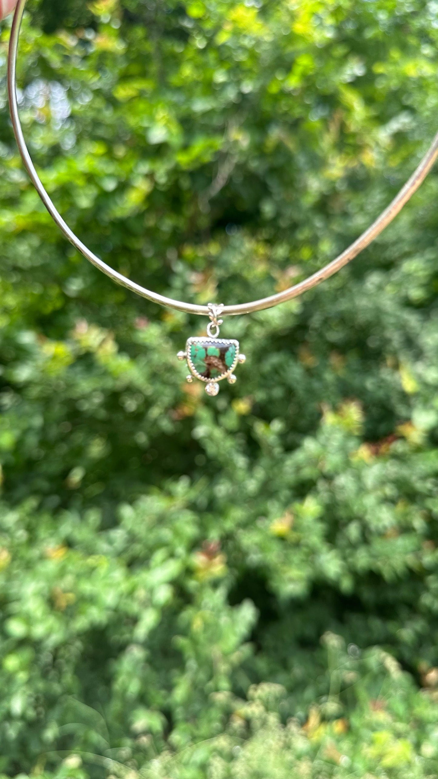 Turquoise and Topaz Sterling Silver Collar