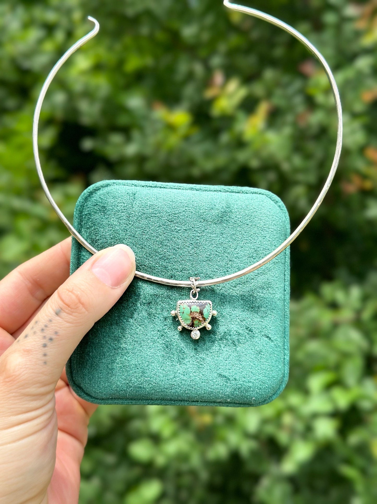 Turquoise and Topaz Sterling Silver Collar