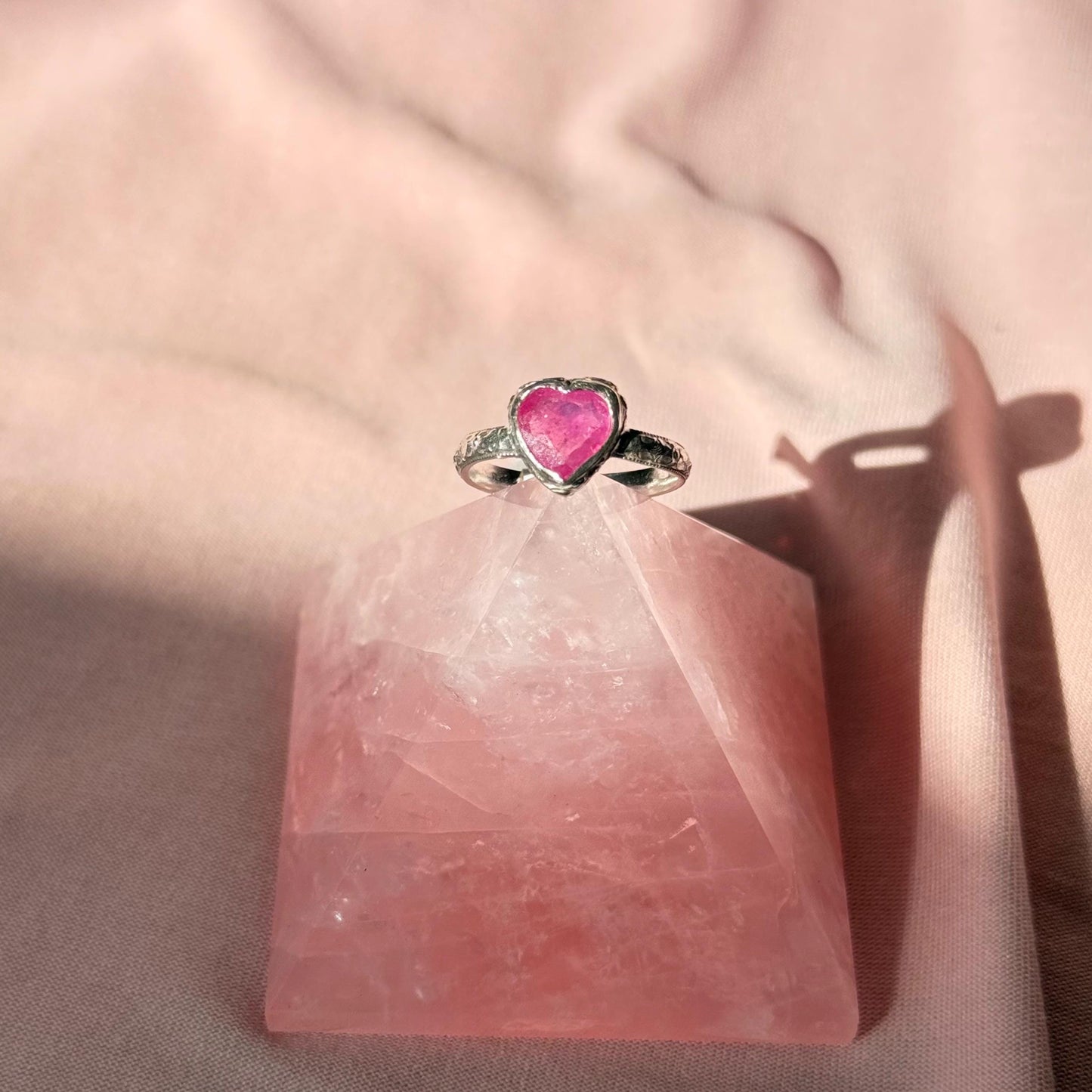 Queen of Hearts Ruby Ring in sterling silver