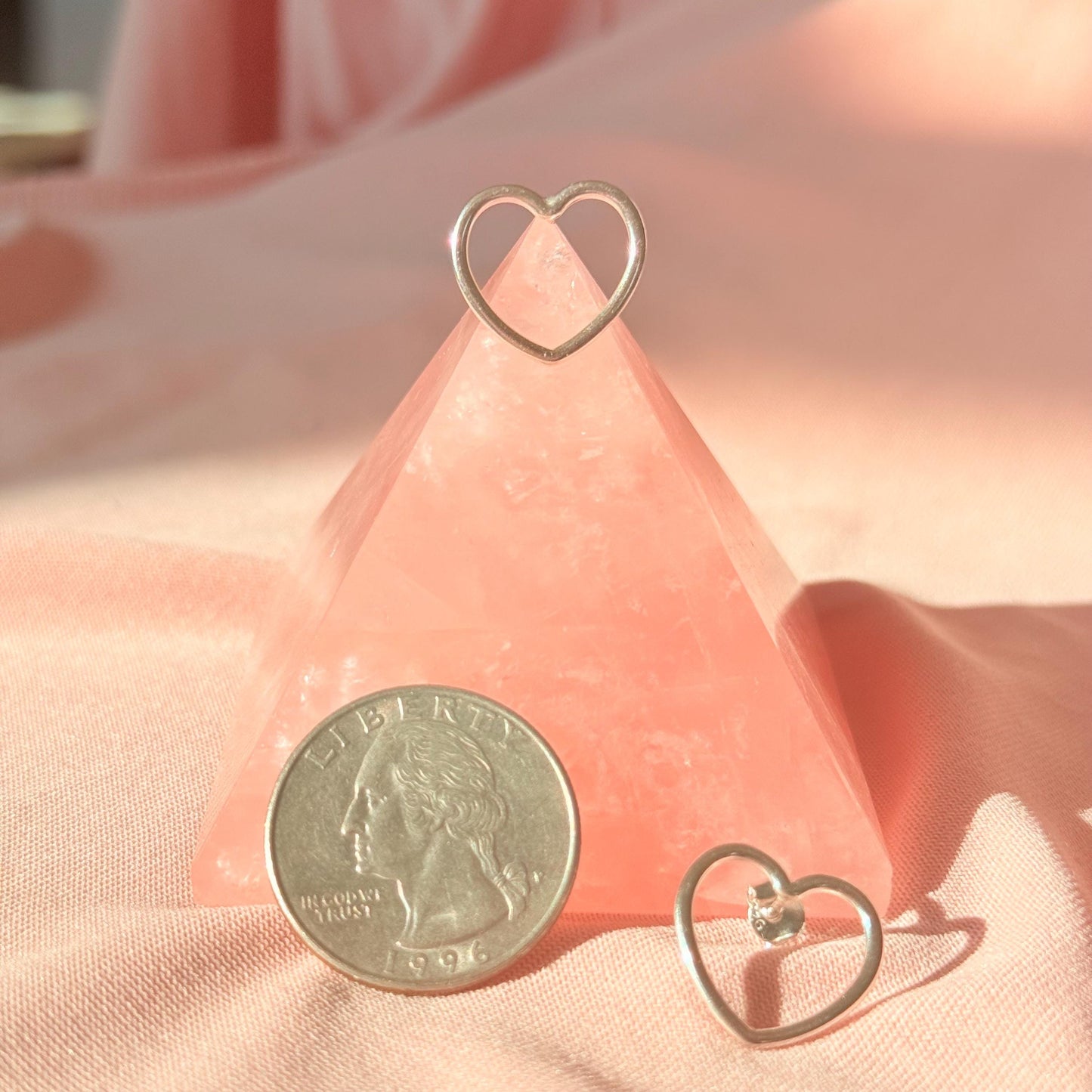 Heart Studs in sterling silver • Heart jewelry set