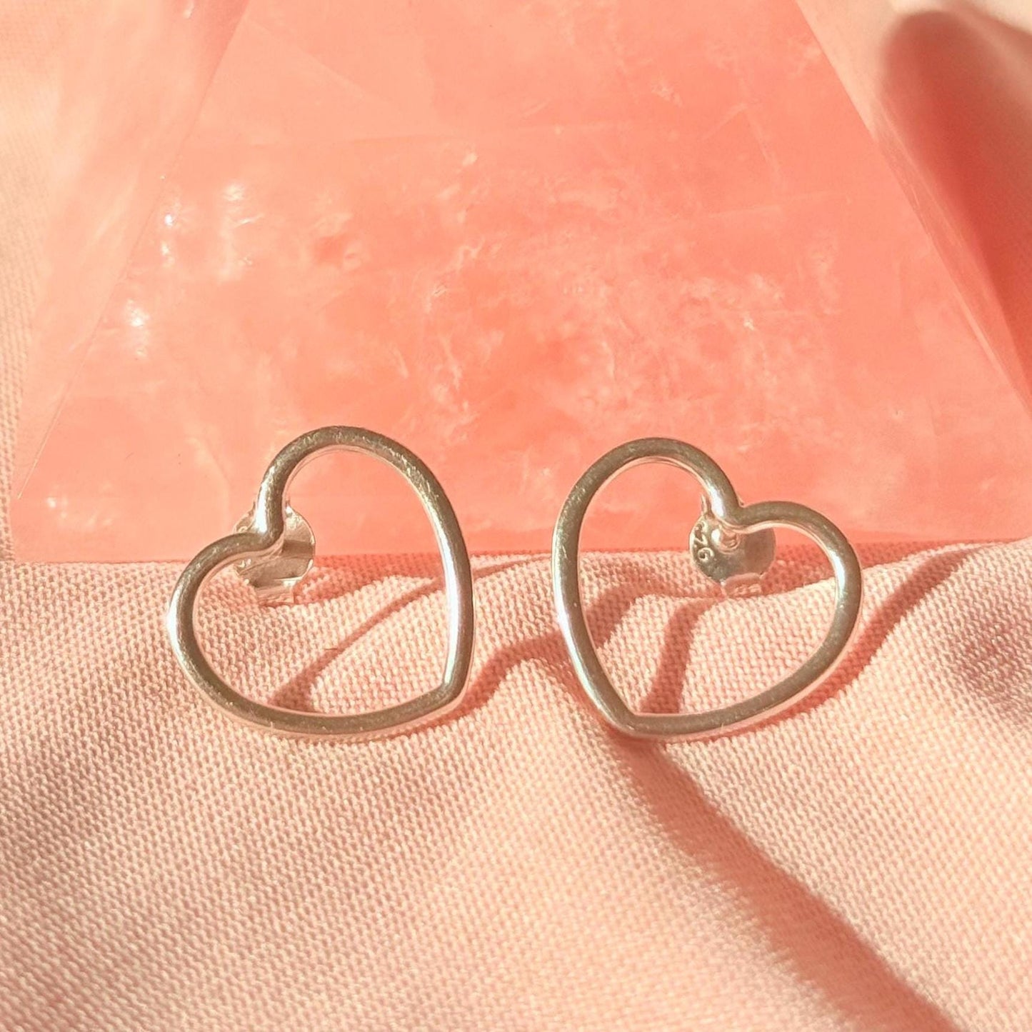 Heart Studs in sterling silver • Heart jewelry set