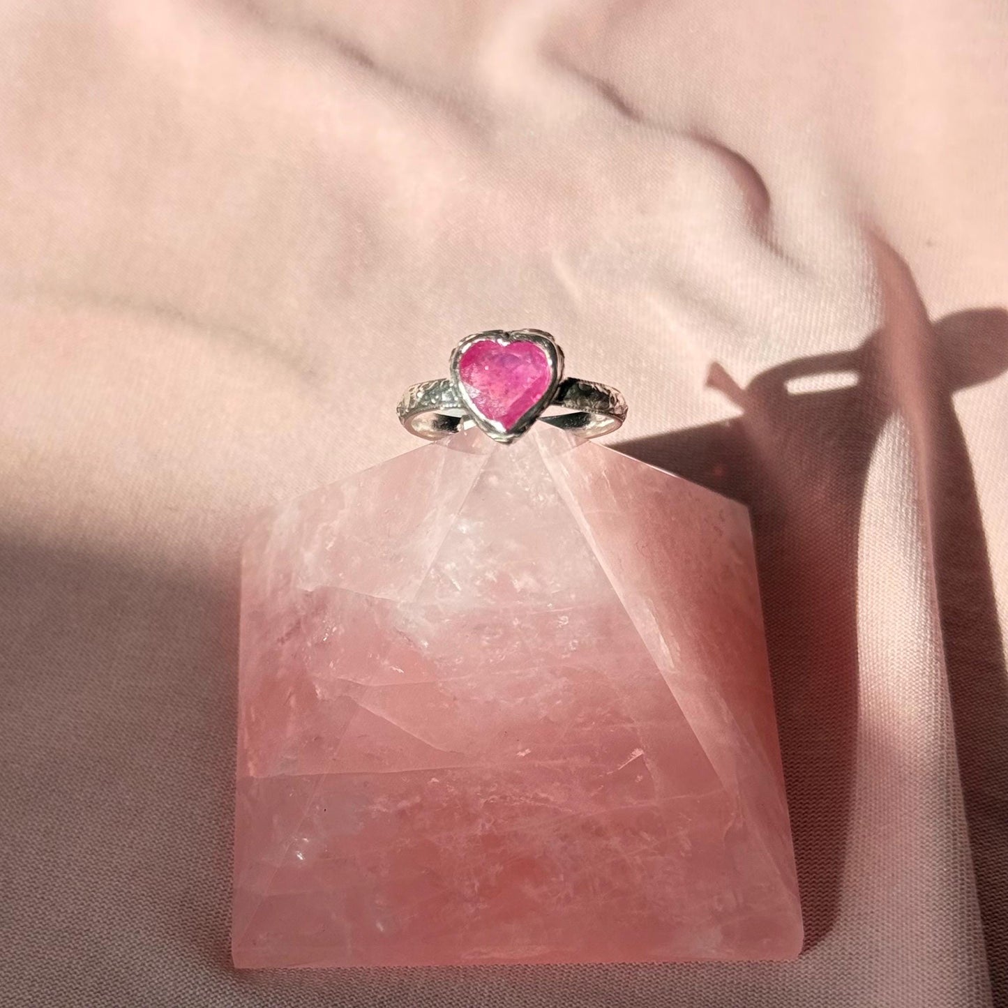 Queen of Hearts Ruby Ring in sterling silver