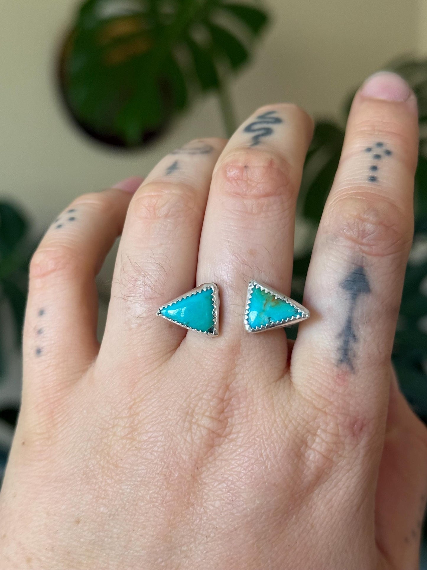 Turquoise <>Adjustable Ring in sterling