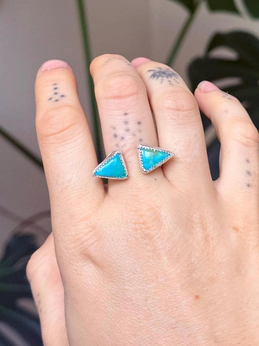 Turquoise <>Adjustable Ring in sterling