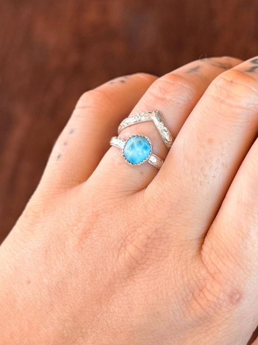 Green Tourmaline Stacking Ring Set size 6