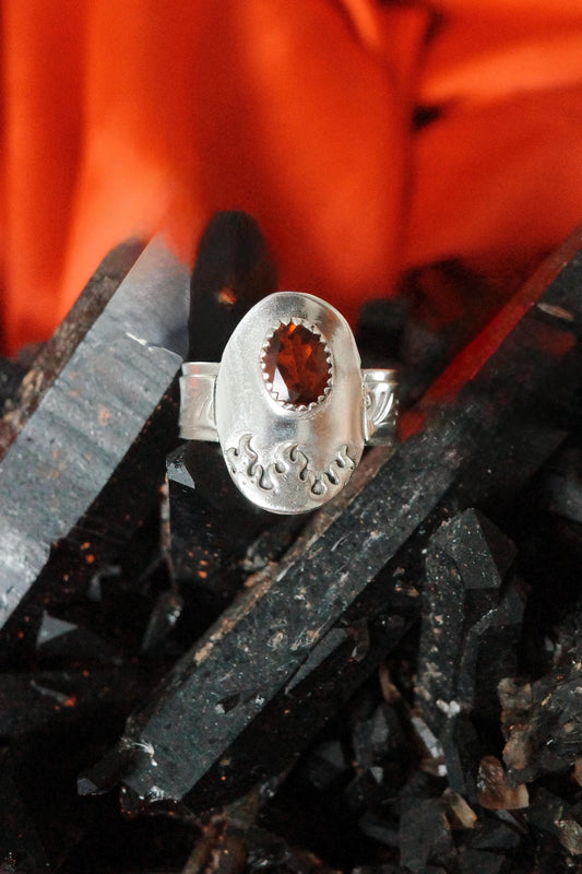 Garnet Flames Ring
