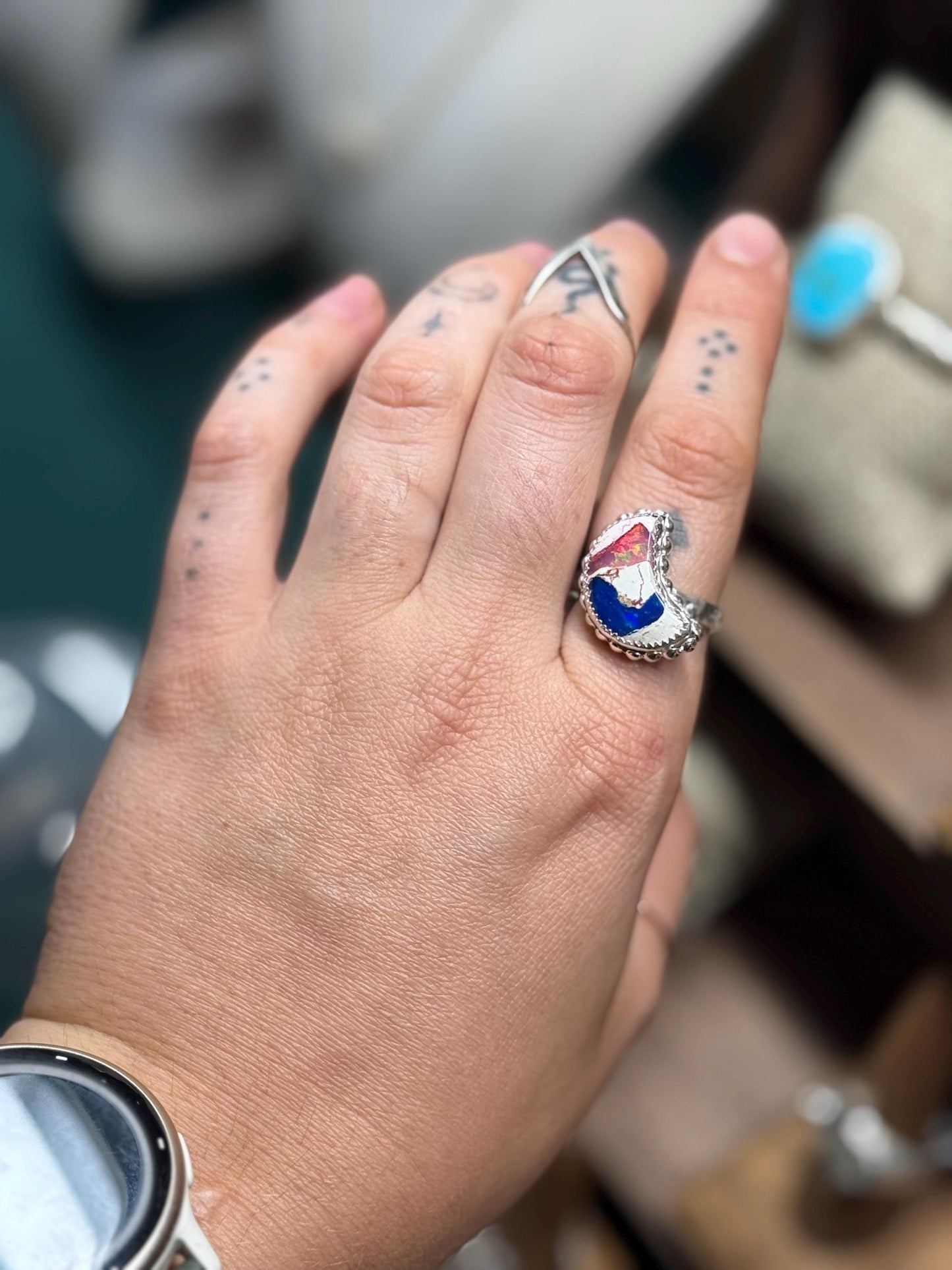 Mexican Cantera Opal Moon Made to order Ring