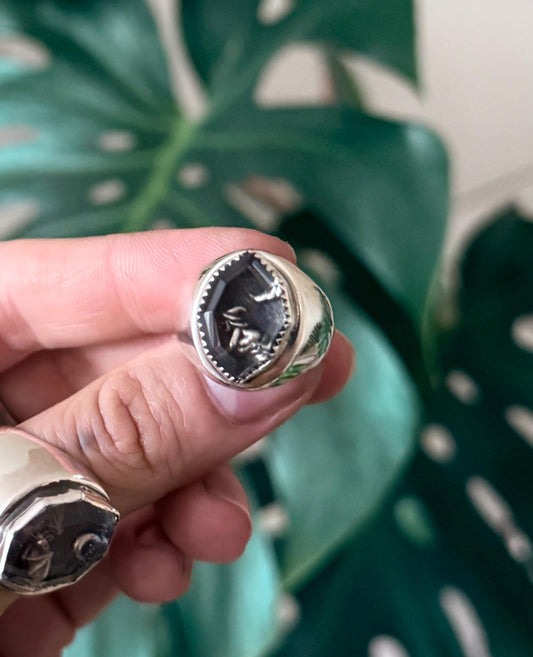 Slytherin Looking Glass ring • Sterling and Quartz size 8.5