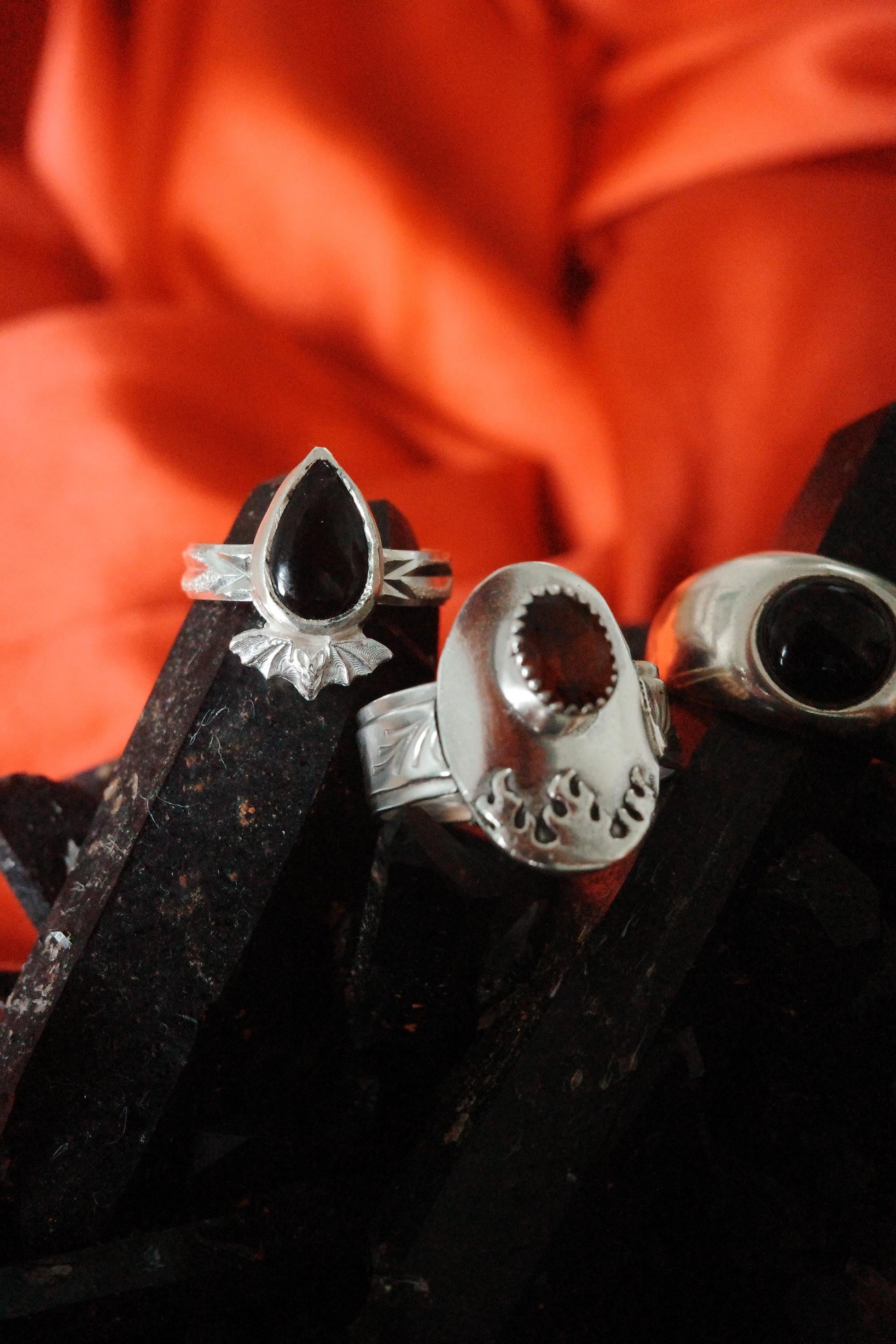 A Little Batty Onyx Ring size 7