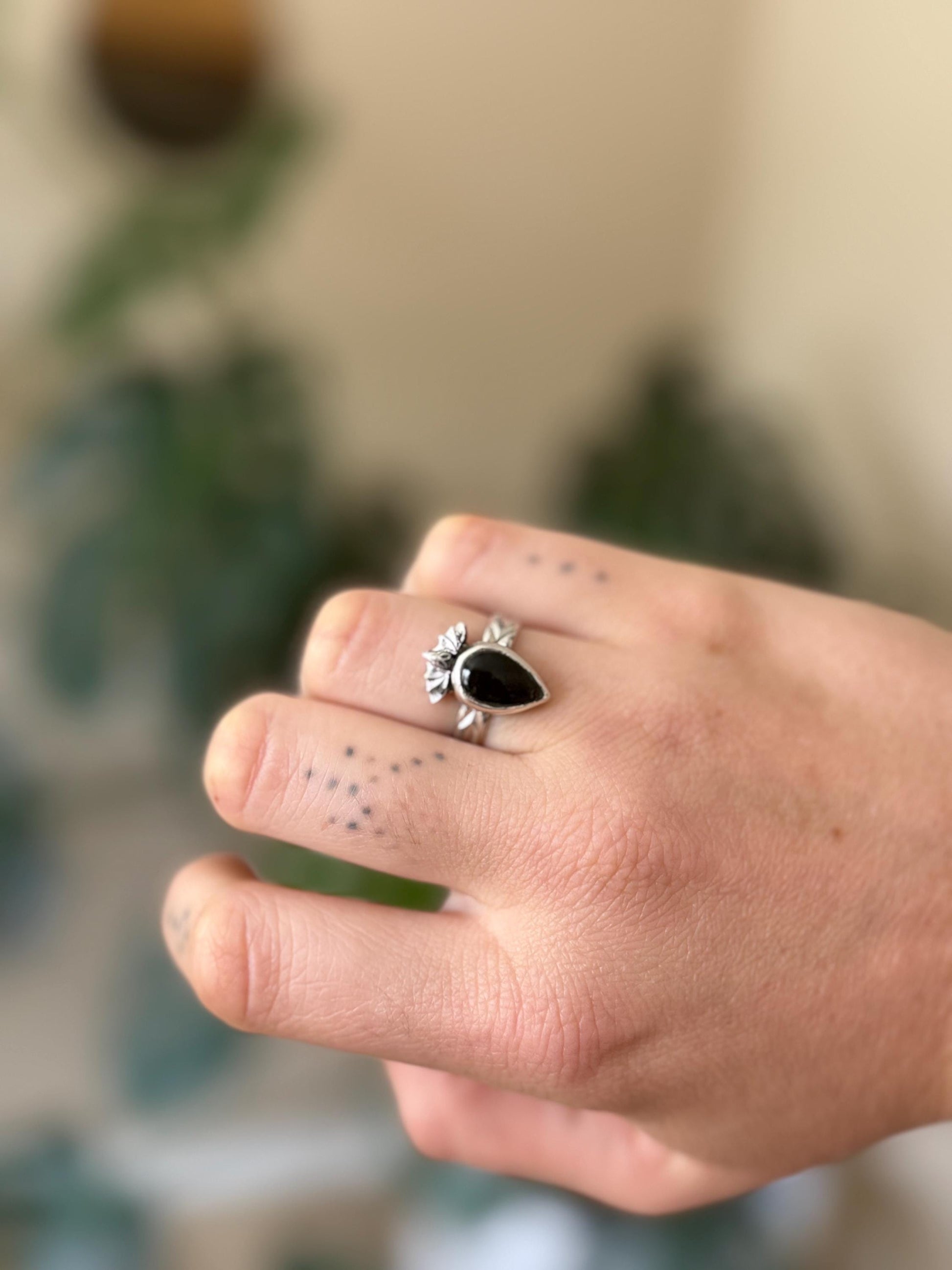A Little Batty Onyx Ring size 7