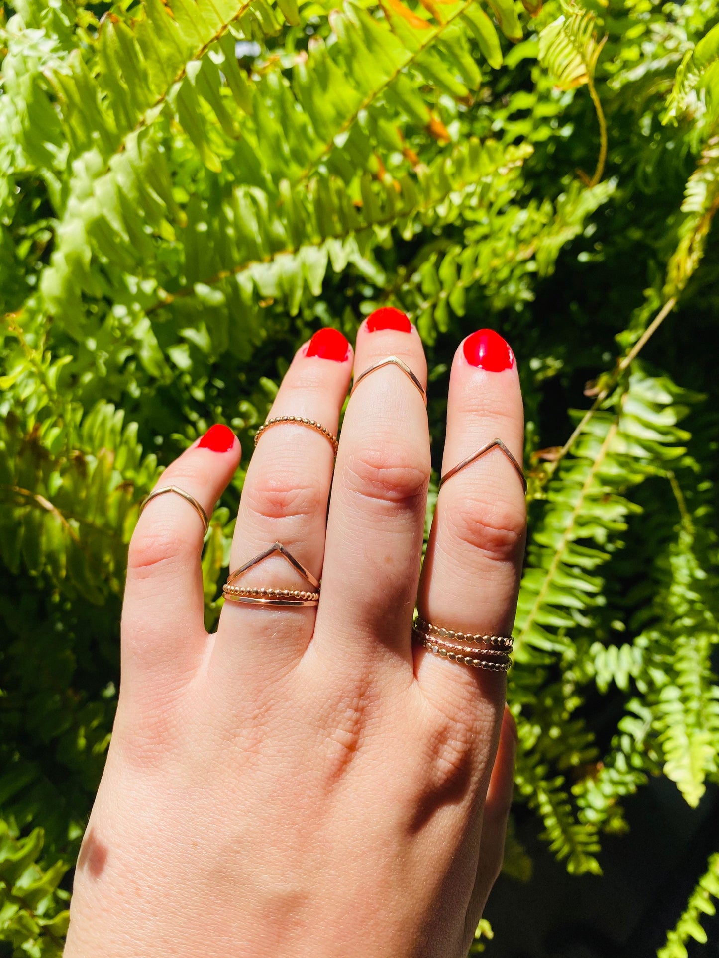 Gold Filled Stacking Rings • Gold Filled V Ring • Gold filled beaded ring • Gold Filled Medallion Ring • Gold Filled Hammered ring • Middy