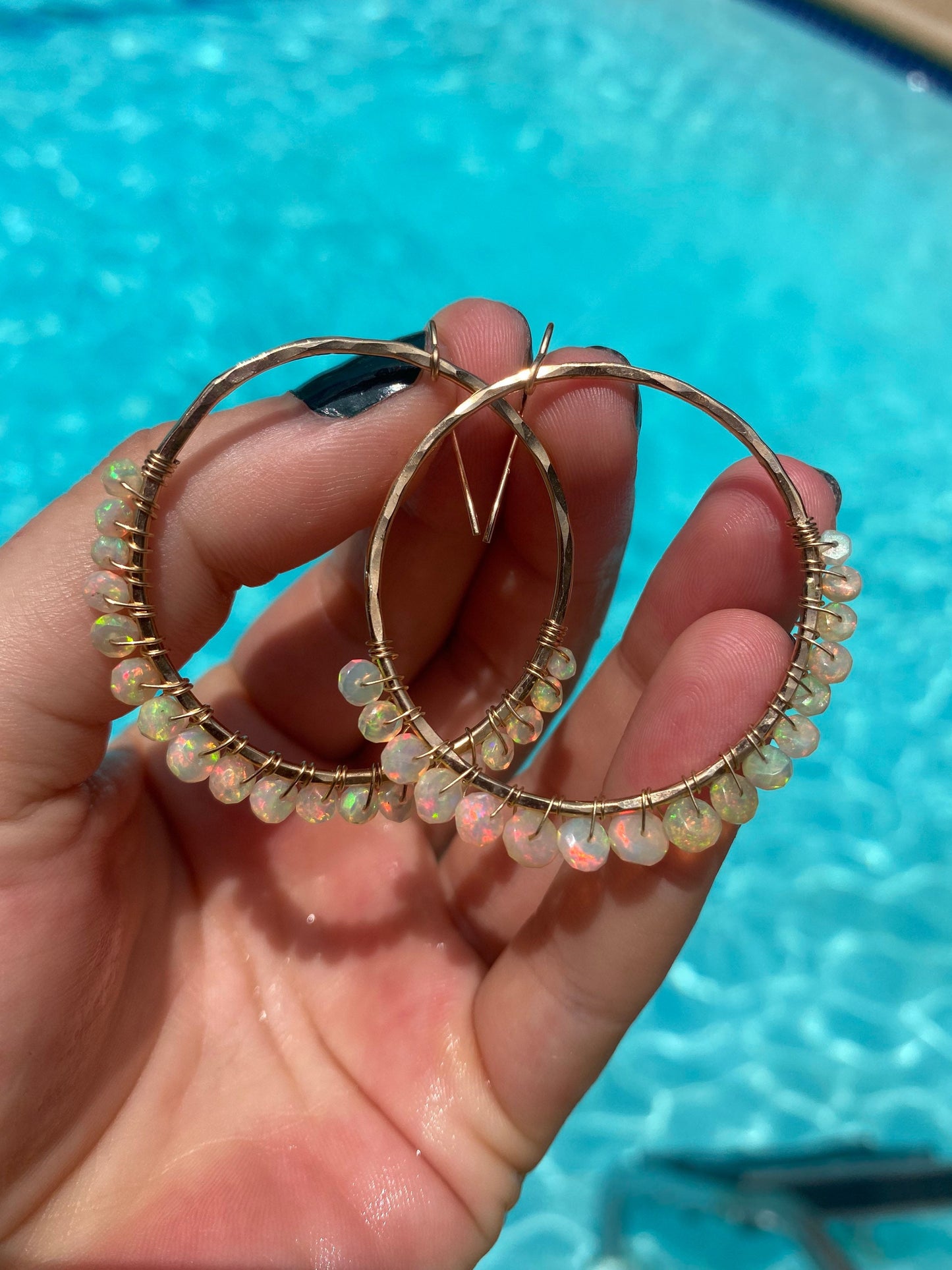 Welo Opal Hoop Earring