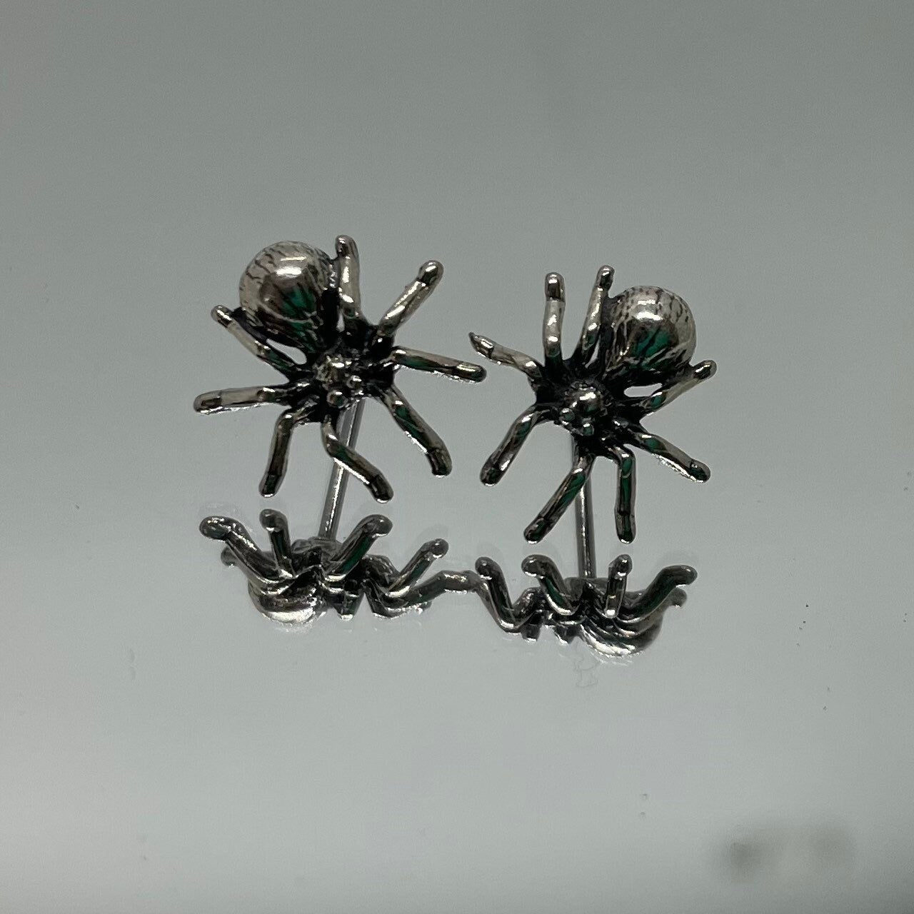 Spidey Senses • Sterling Spider Studs • realistic spider jewelry