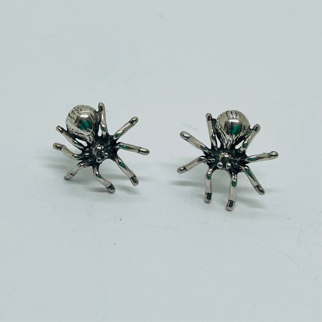 Spidey Senses • Sterling Spider Studs • realistic spider jewelry