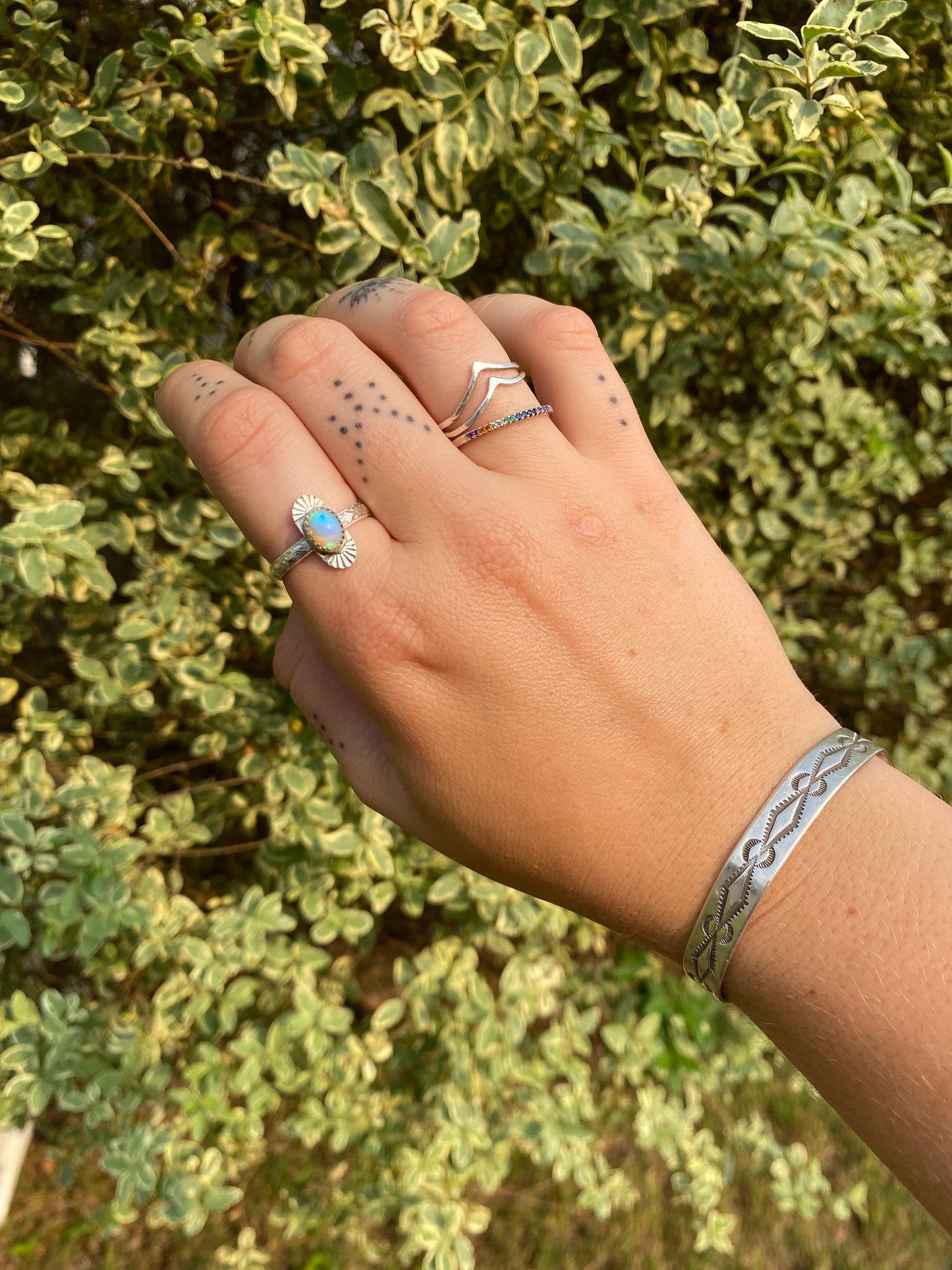 Rise Ring with Welo Opal • Unique Sterling Silver Opal Ring