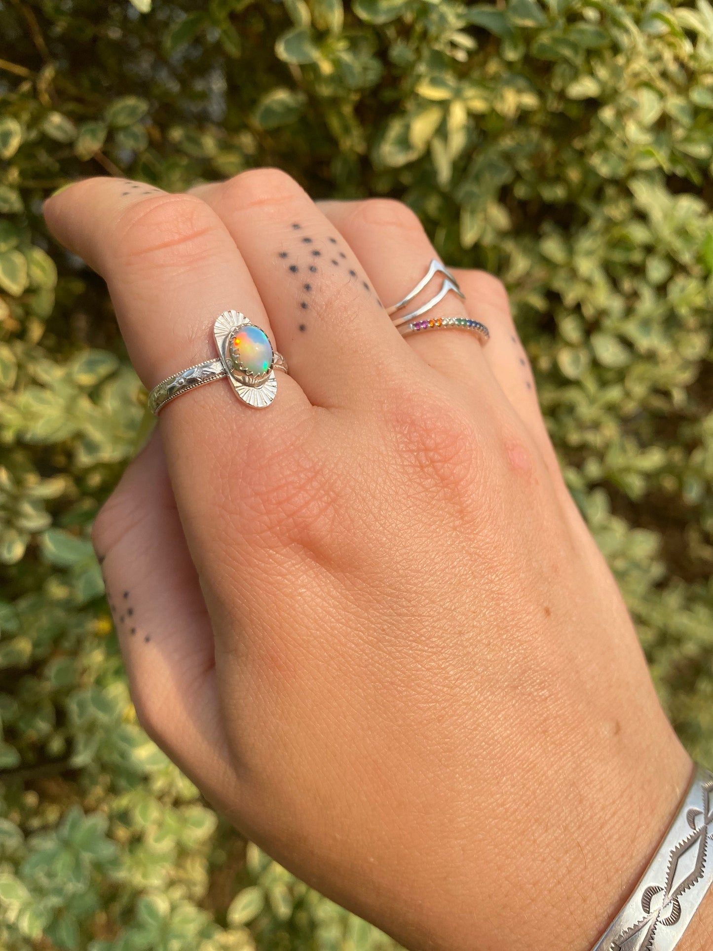 Rise Ring with Welo Opal • Unique Sterling Silver Opal Ring