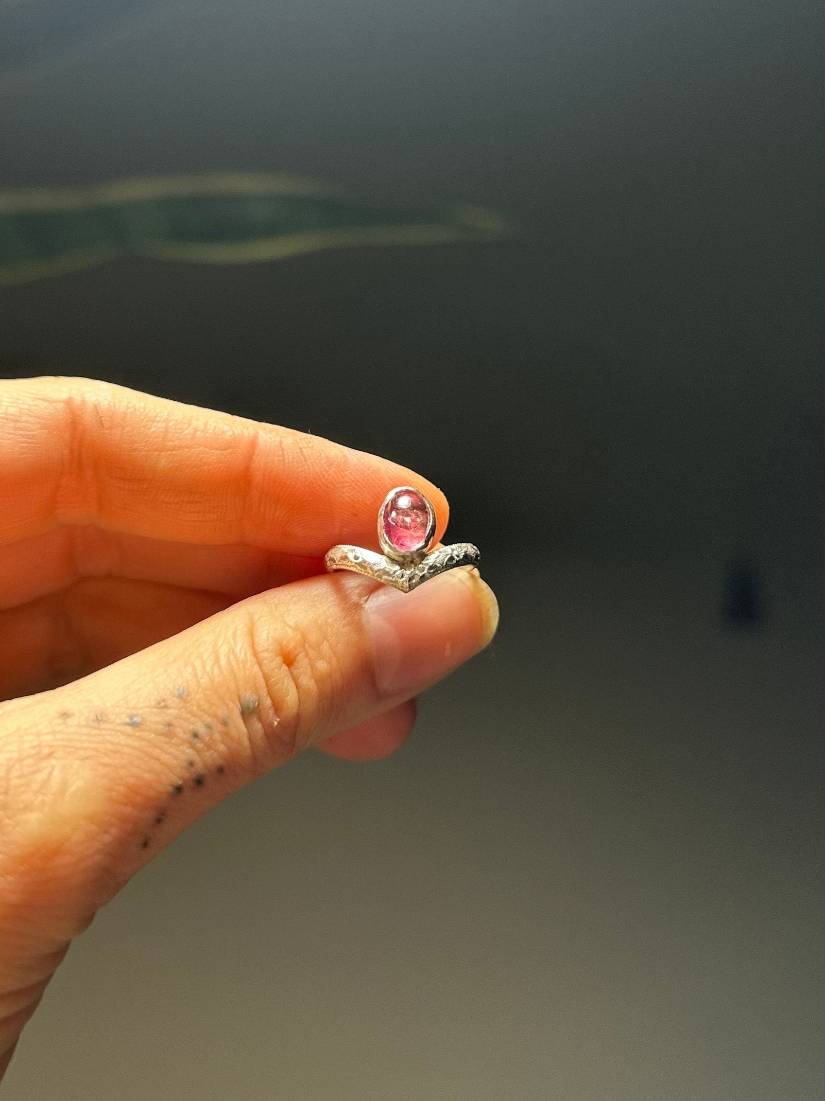 Pink Tourmaline Goddes Ring Size 5