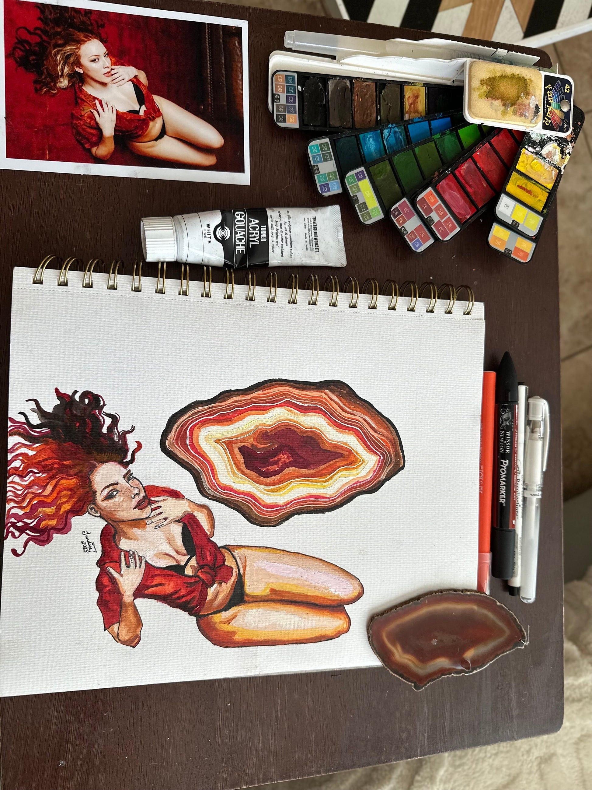 Juliet + Red Agate Giclée Print 8x10