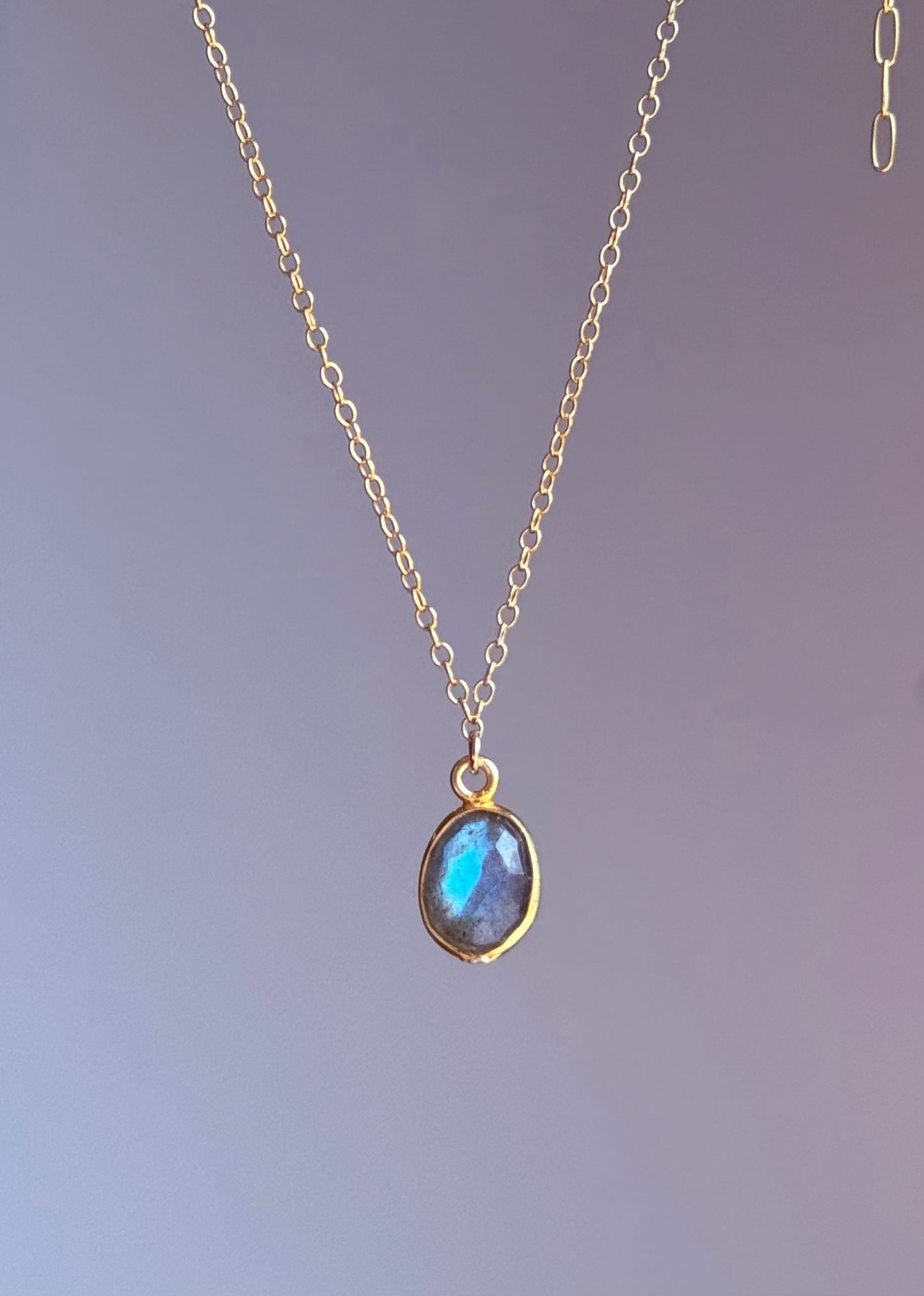 Rose Cut Labradorite Necklace