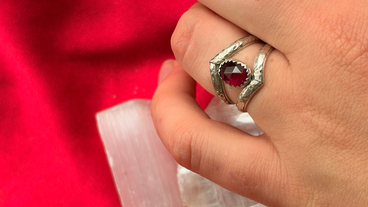 Bloody Red Garnet Ring size 6