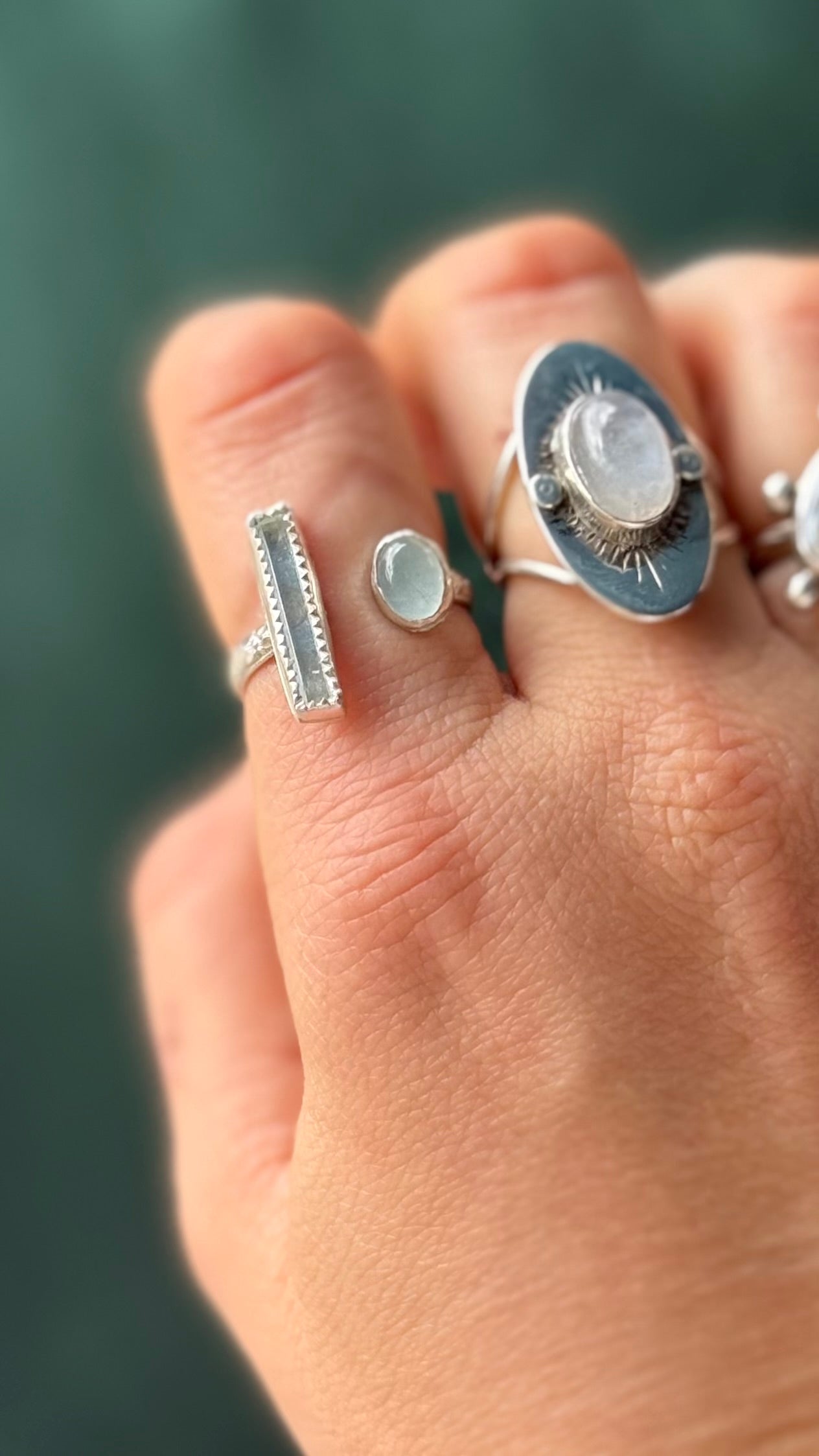 Adjustable Raw Aquamarine Ring