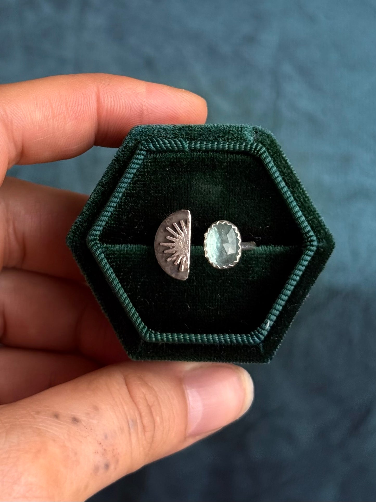 Midnight Sun Ring in Apatite size 5-7