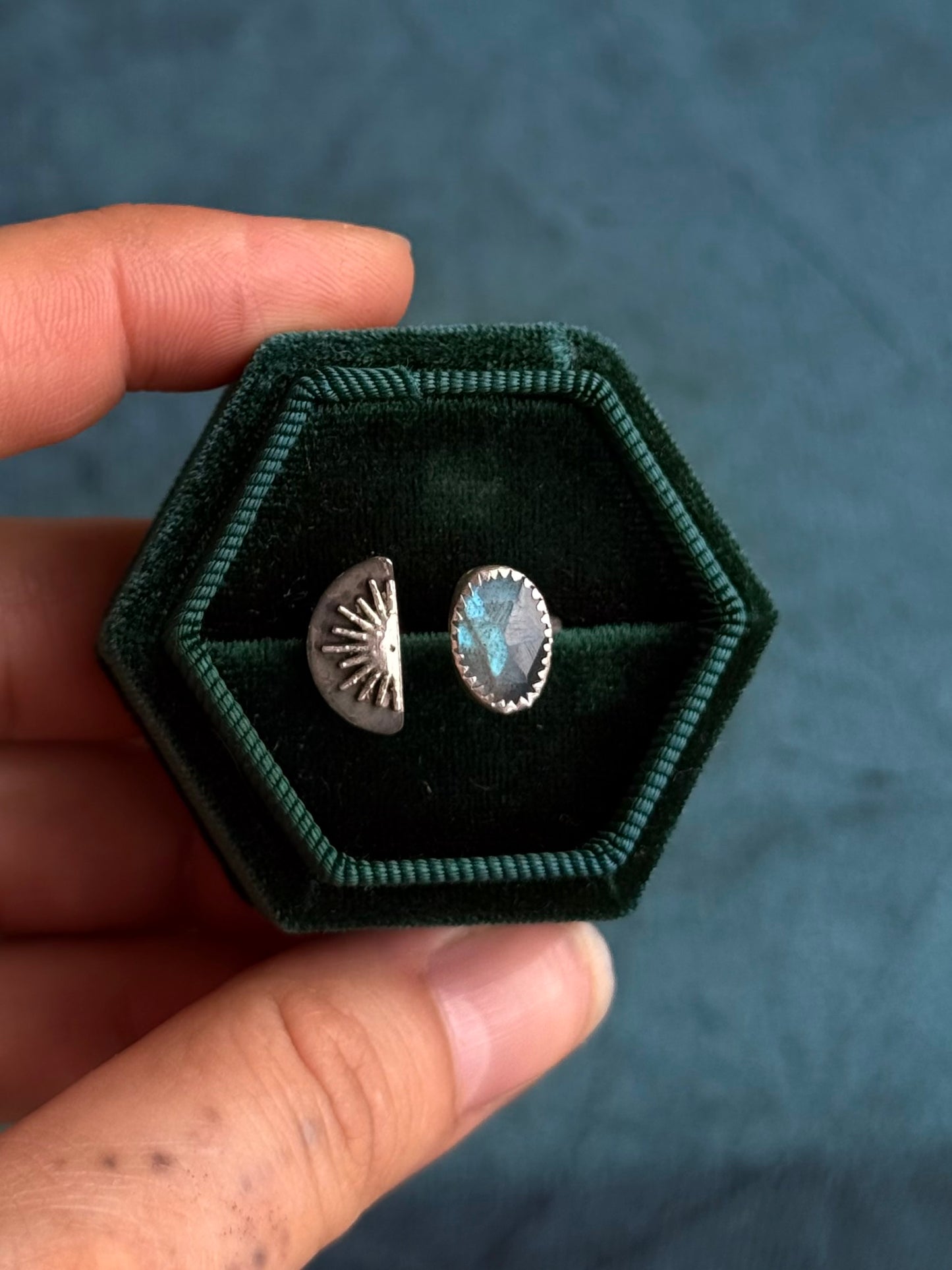 Midnight Sun Ring in Labradorite size 5-7