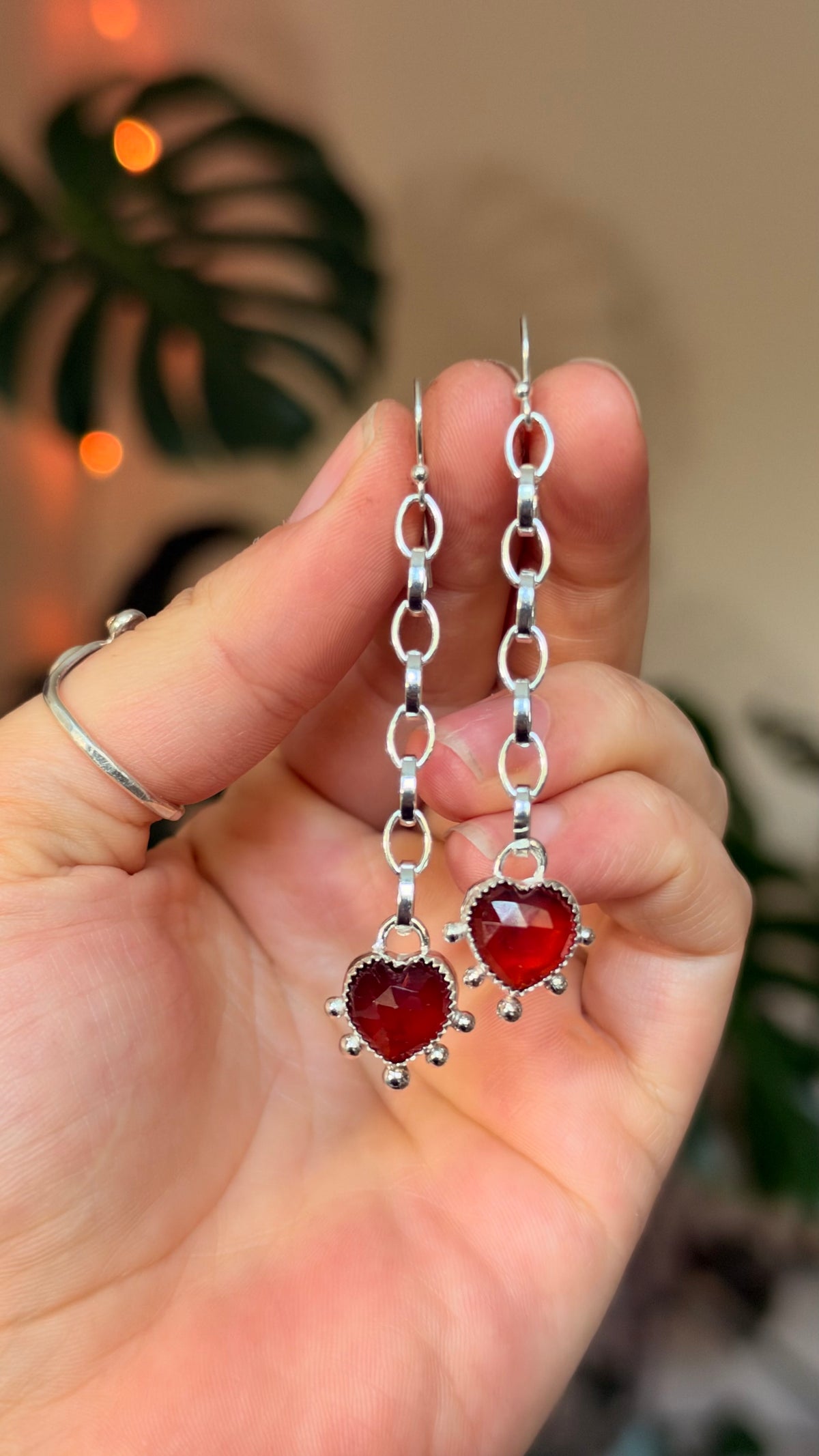 Heart on a Chain Earrings