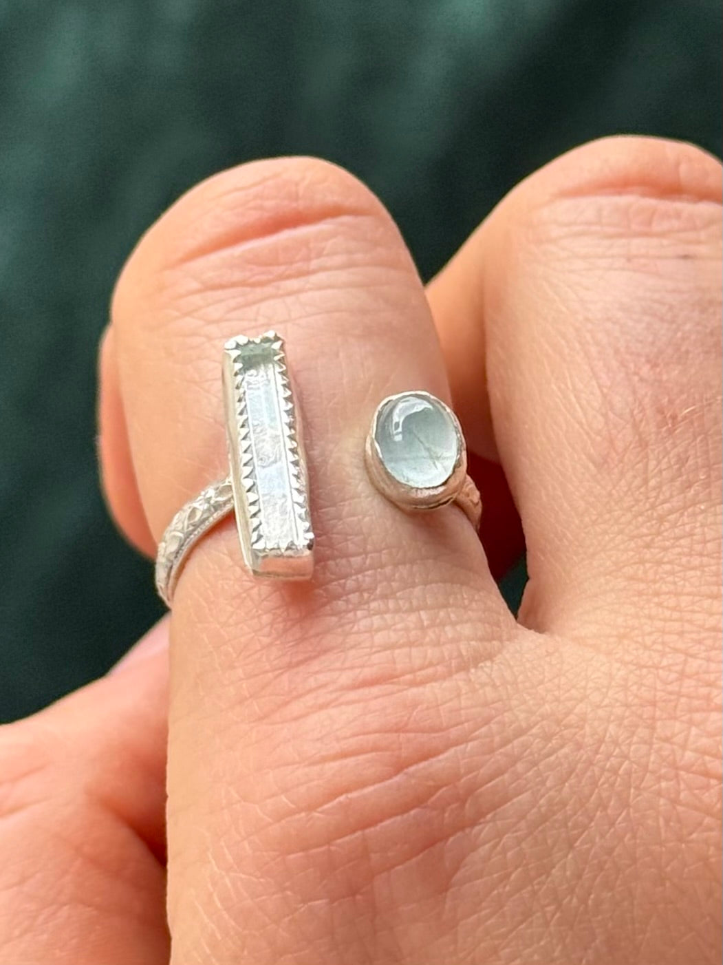 Adjustable Raw Aquamarine Ring