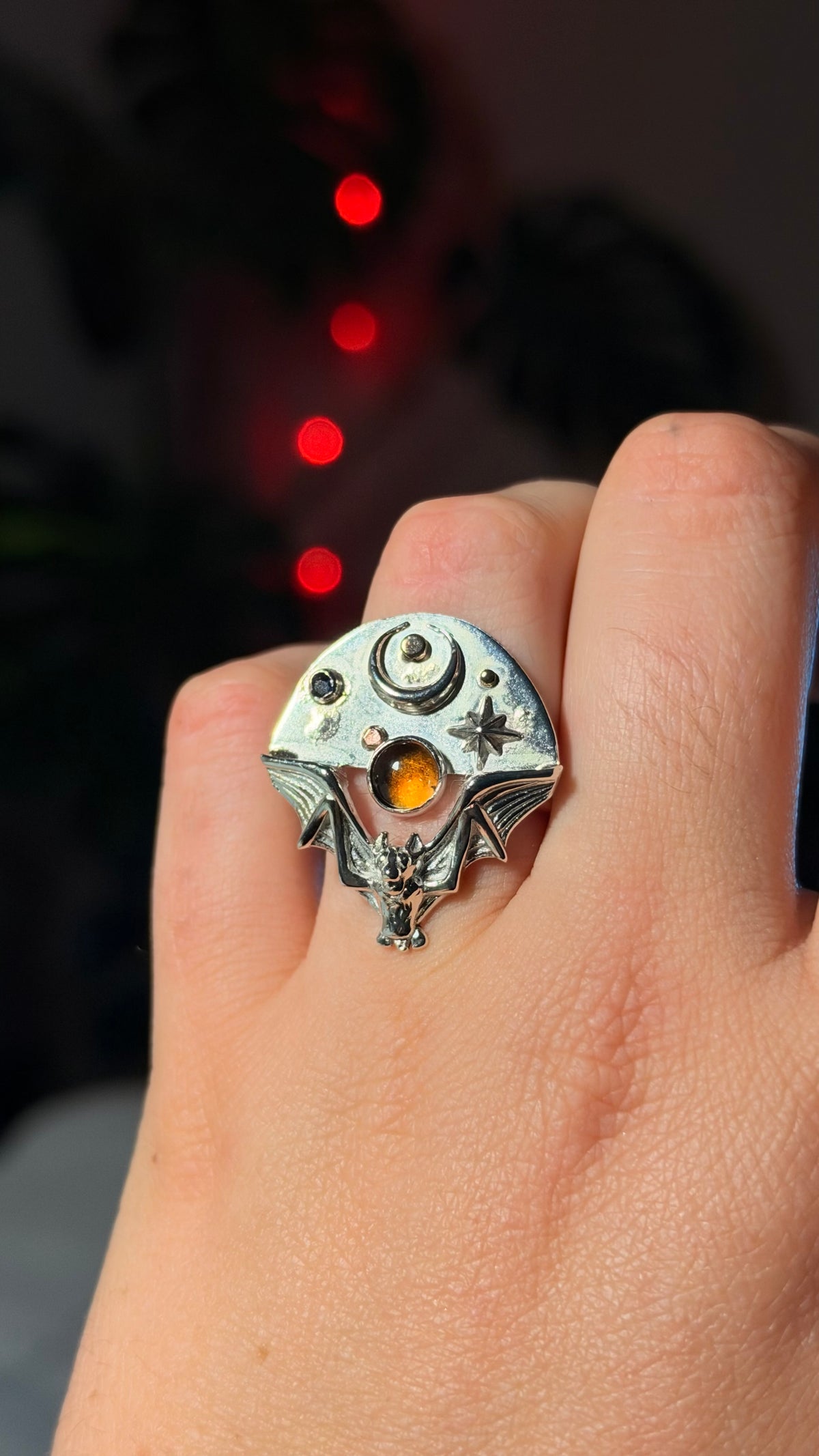 Midnight Sky Bat Ring size 6.5/7