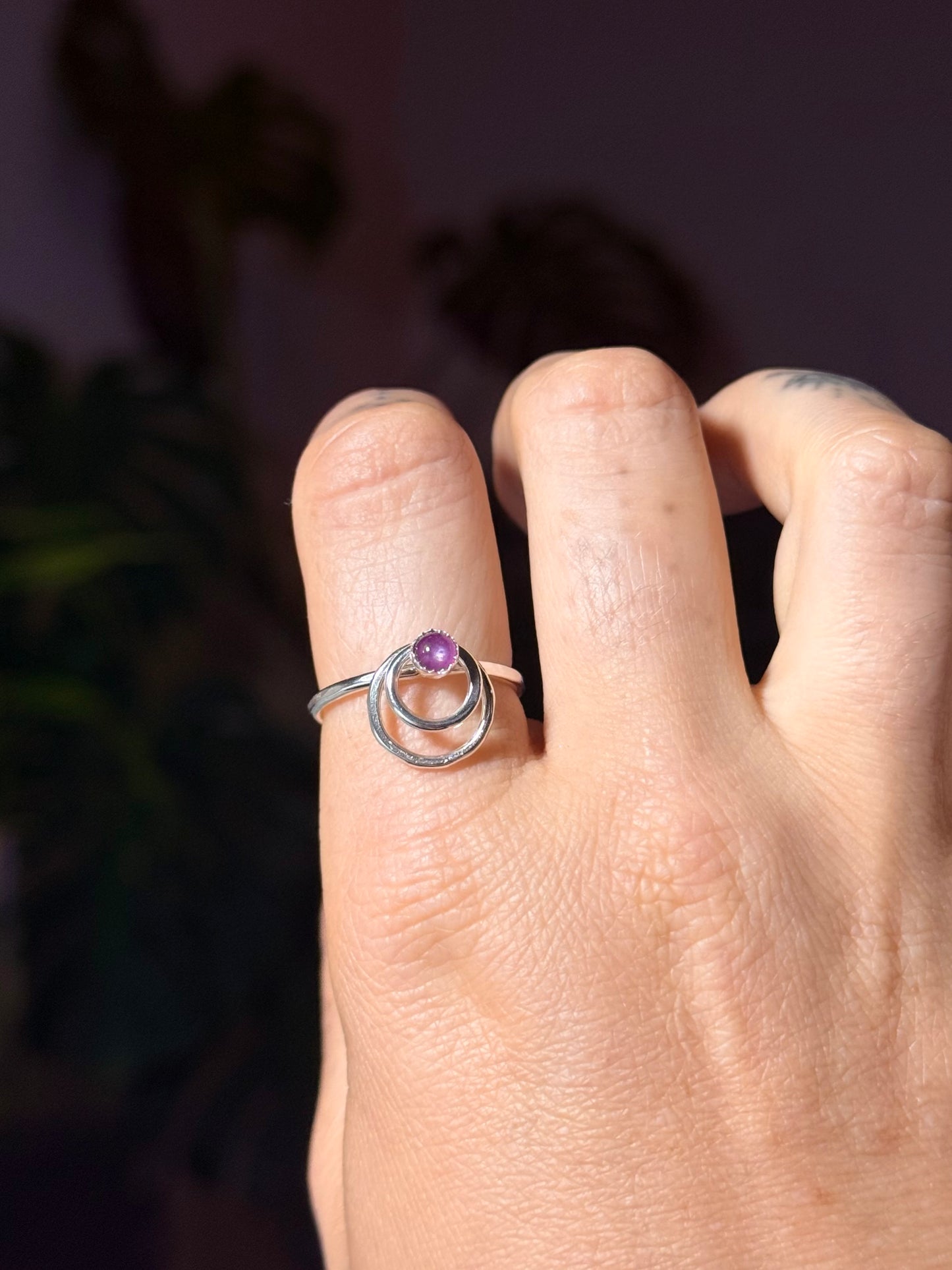 Ruby Spinner Orbital Ring size 8.5-10