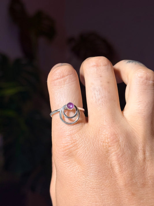 Ruby Spinner Orbital Ring size 8.5-10