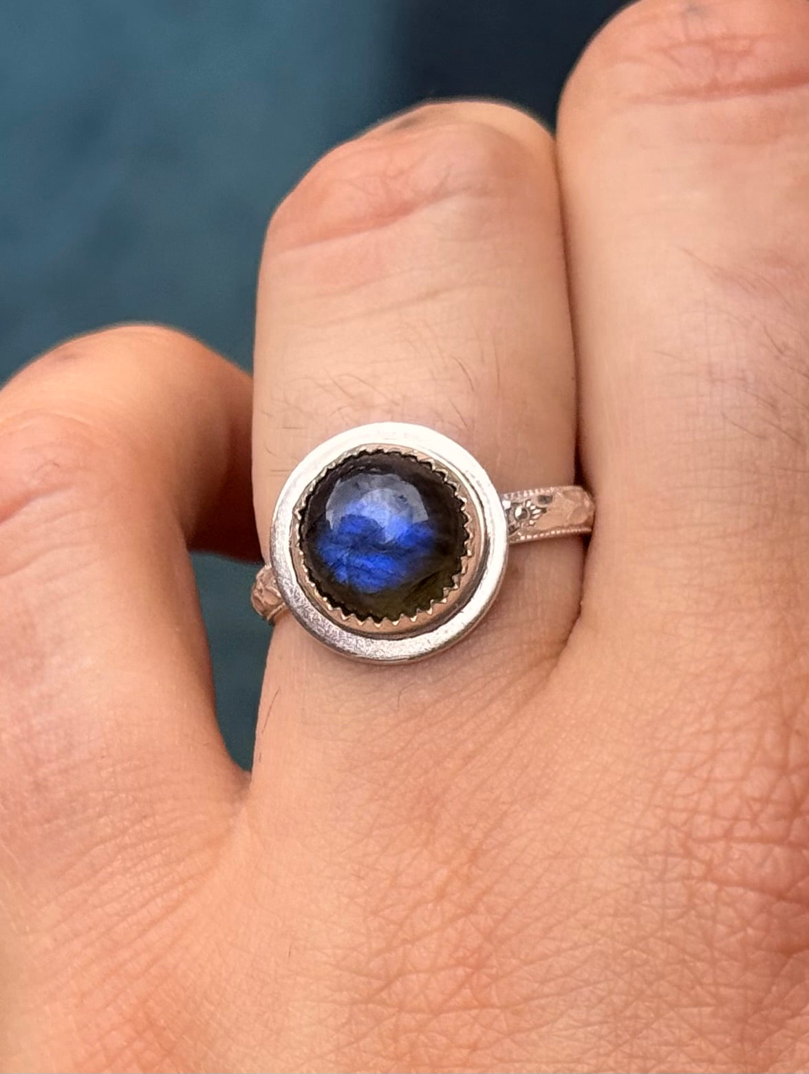 Labradorite Orb Ring size 7