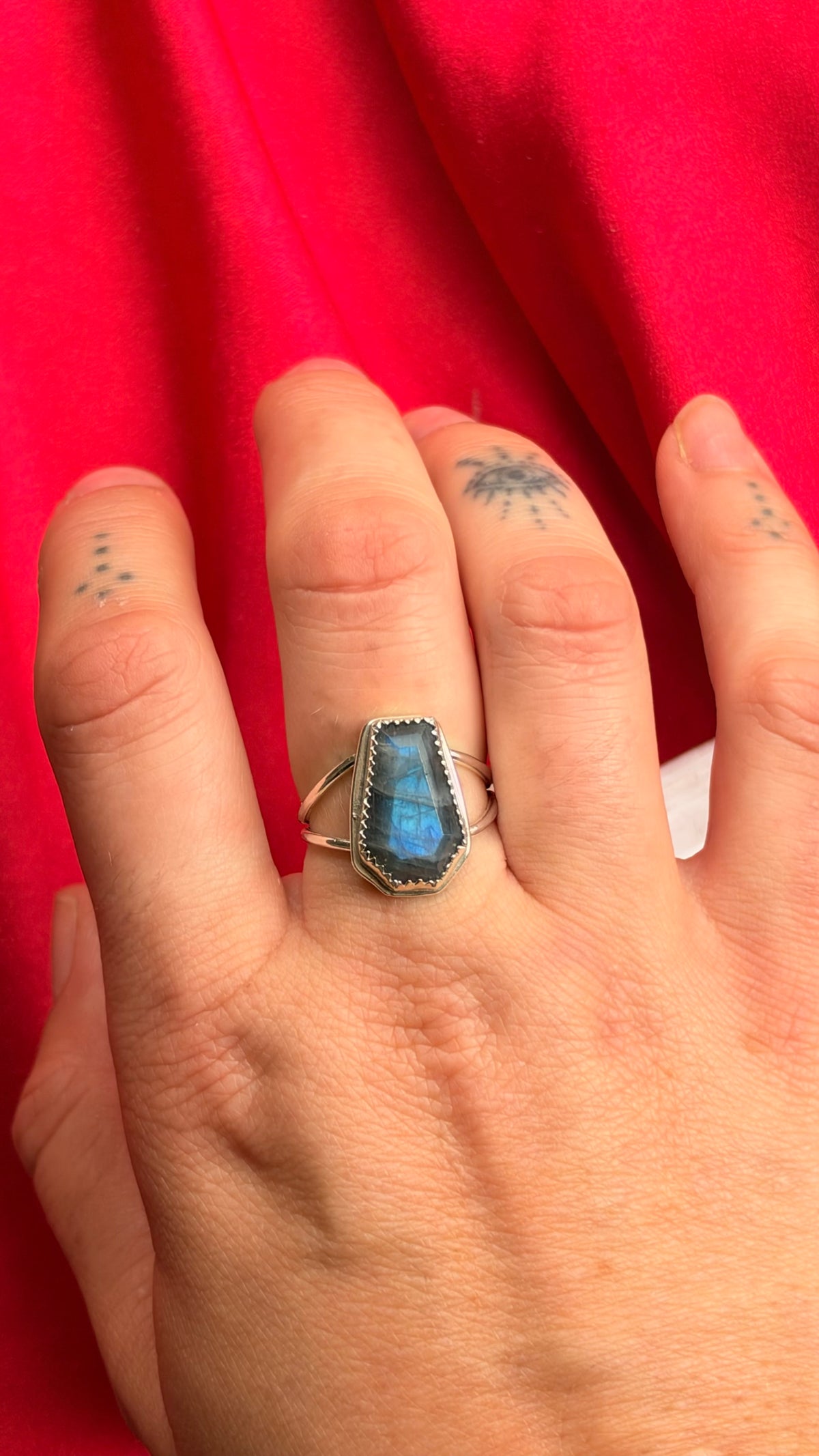 The Coffin Ring Labradorite size 8