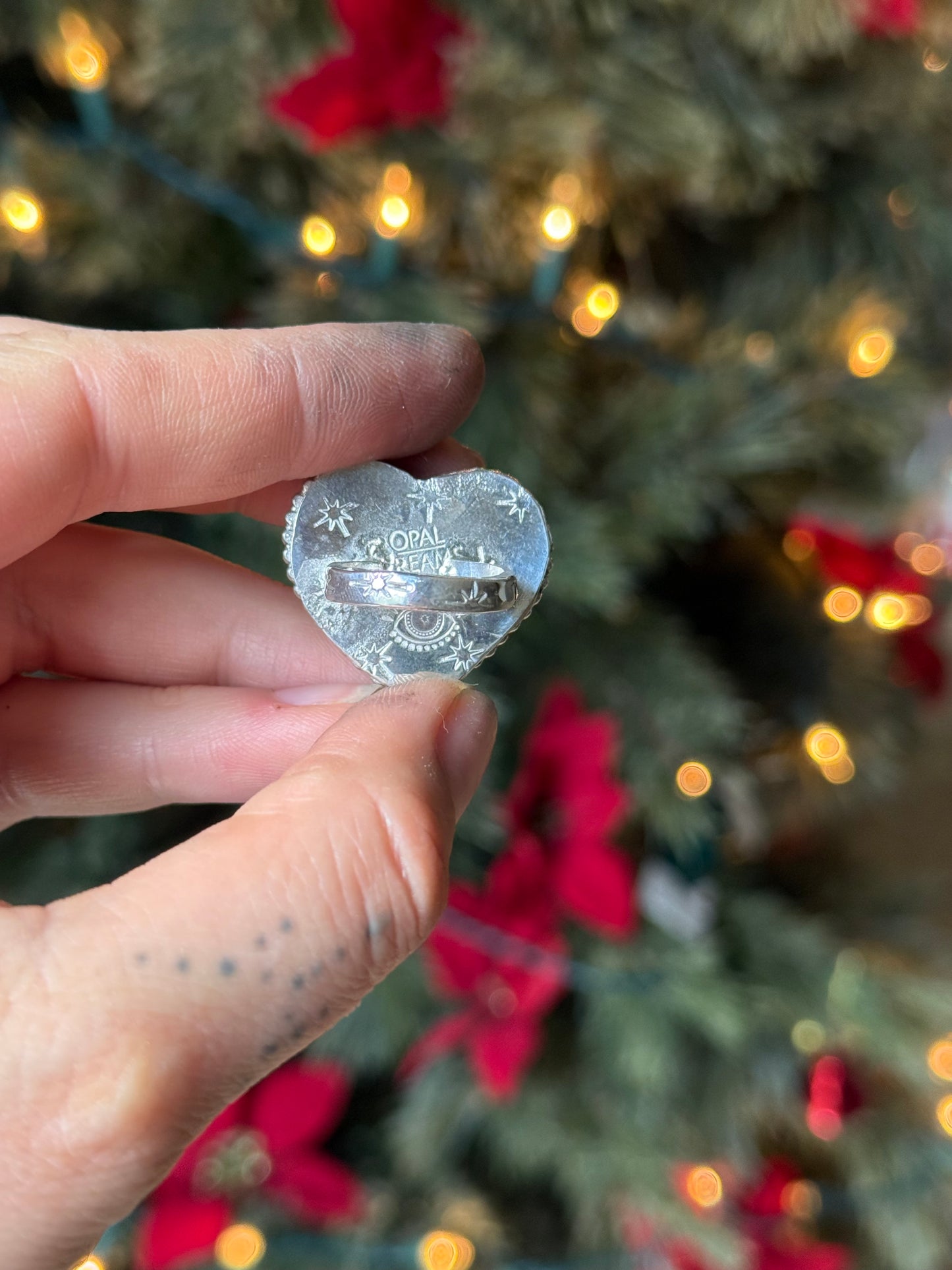 Mexican Cantera Opal Heart Rings Made to order Ring