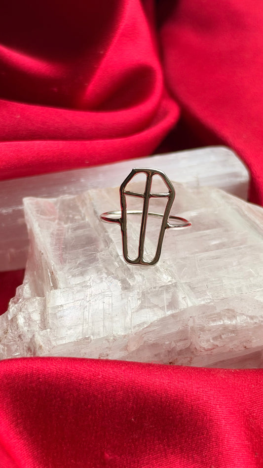 Coffin Hollow Form Ring size 8